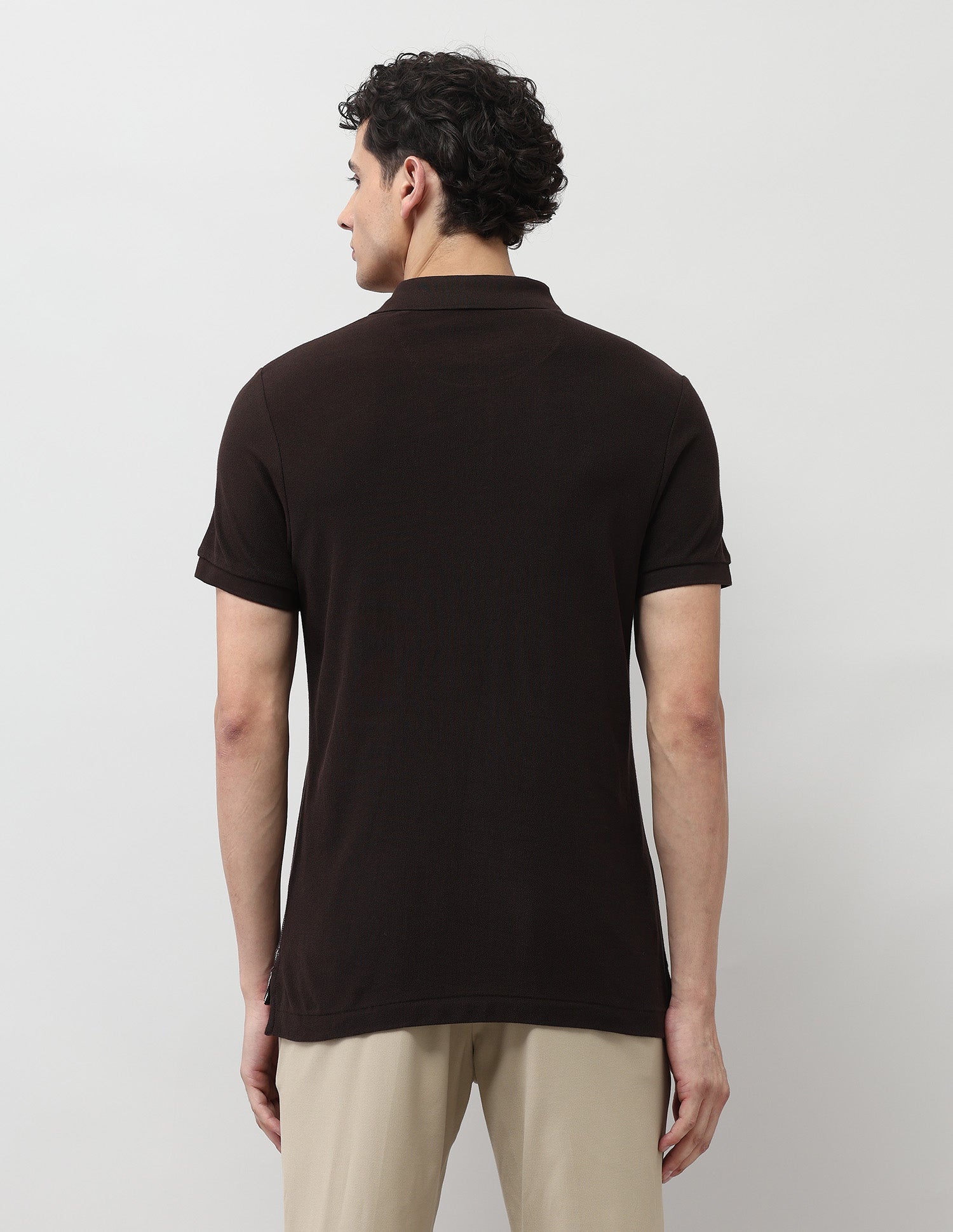 Pure Cotton Muscle Fit Polo Shirt Dark Brown - U.S. POLO ASSN. | Large