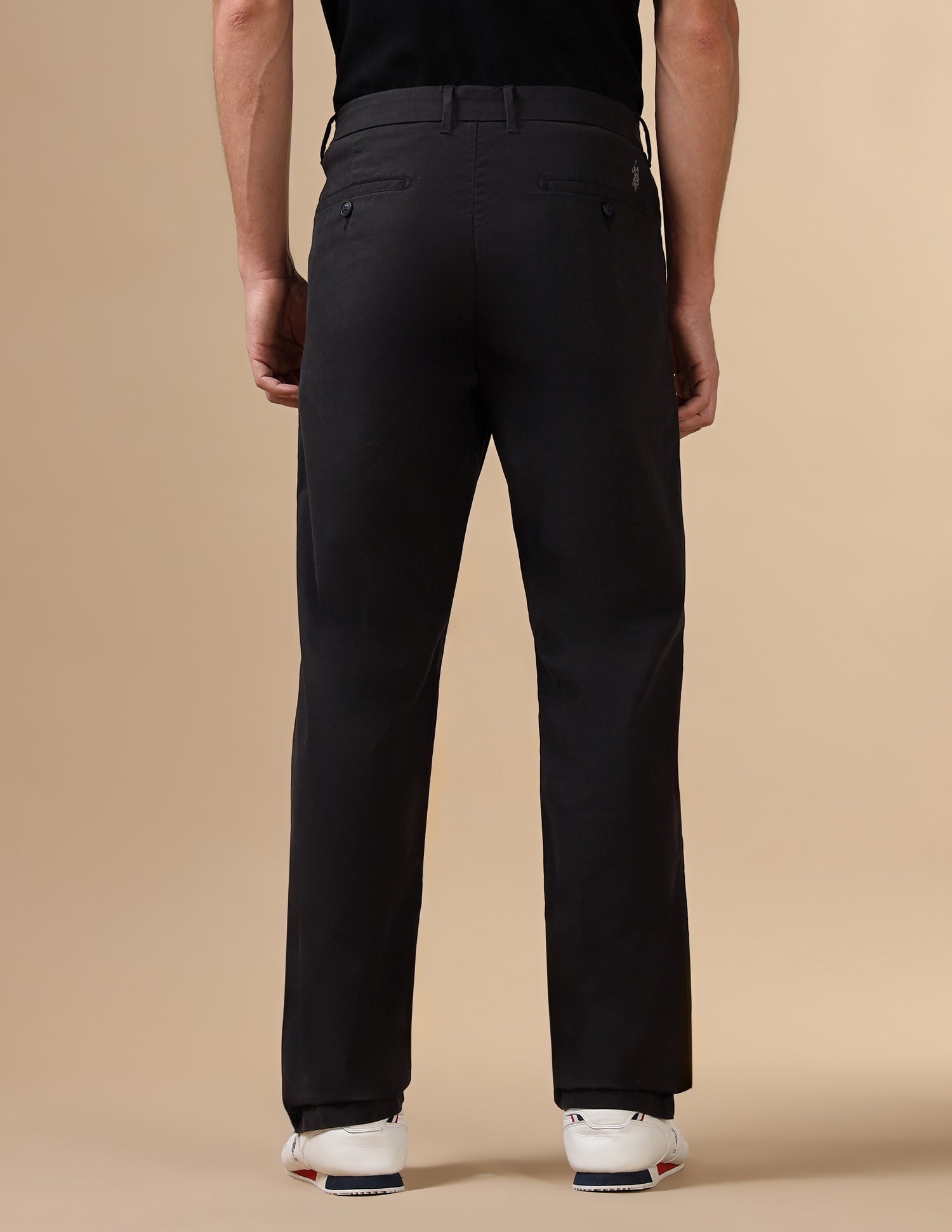 Mid Rise Twill Trousers Black - U.S. Polo Assn. India | Large