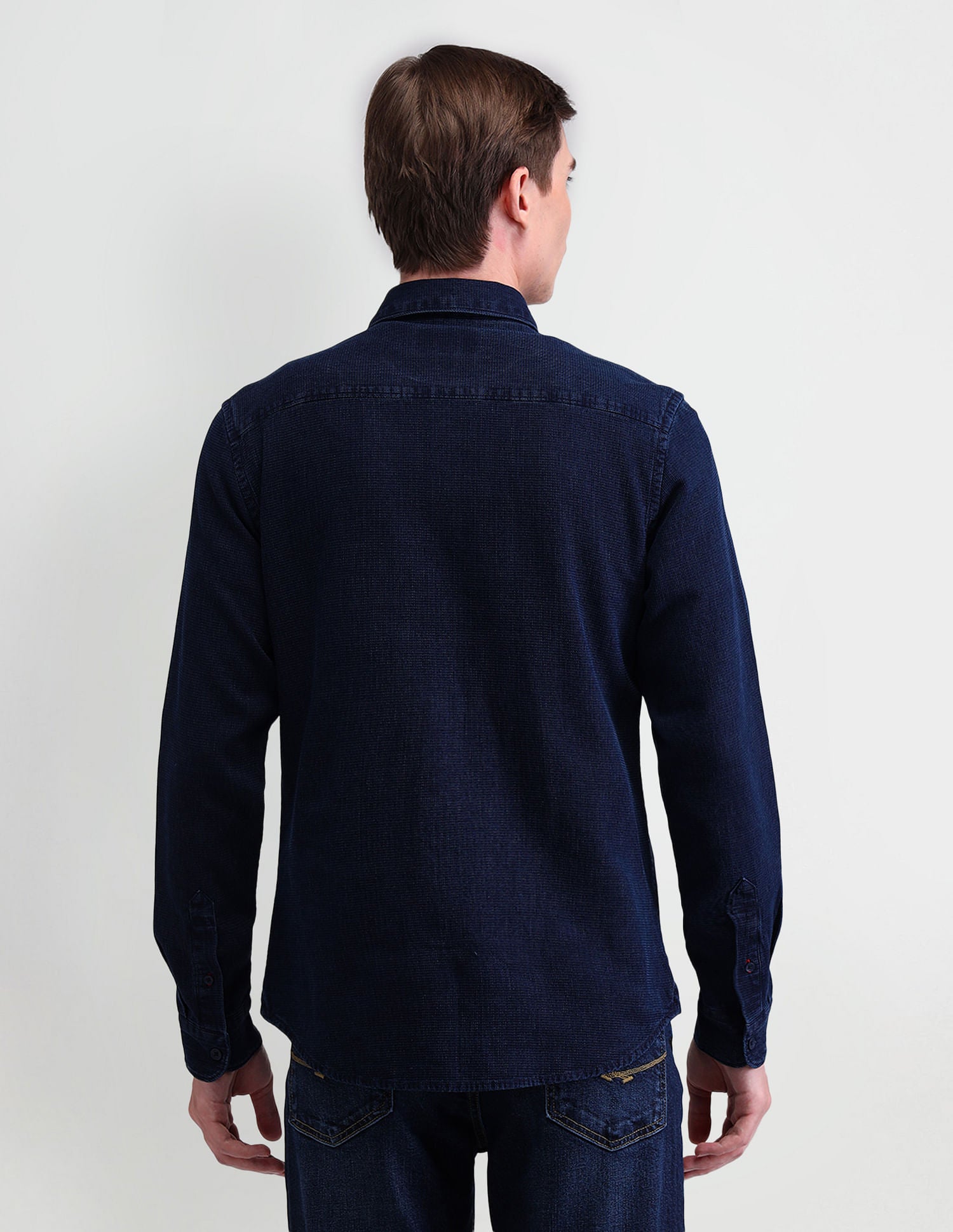 Slim Solid Dobby Shirt Navy - U.S. Polo Assn. India | Large