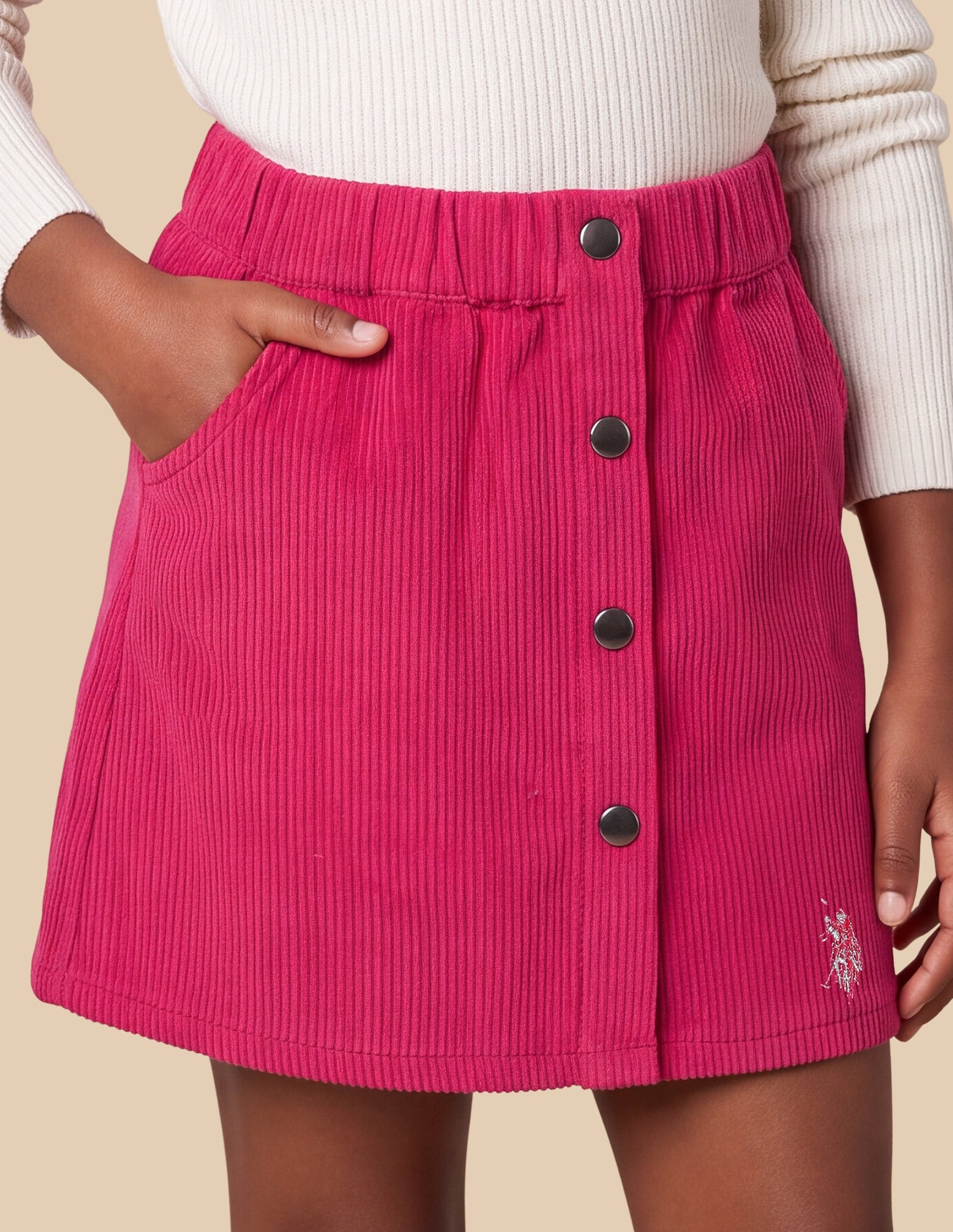 Mid Rise Corduroy Skirt Red - U.S. Polo Assn. India | Large