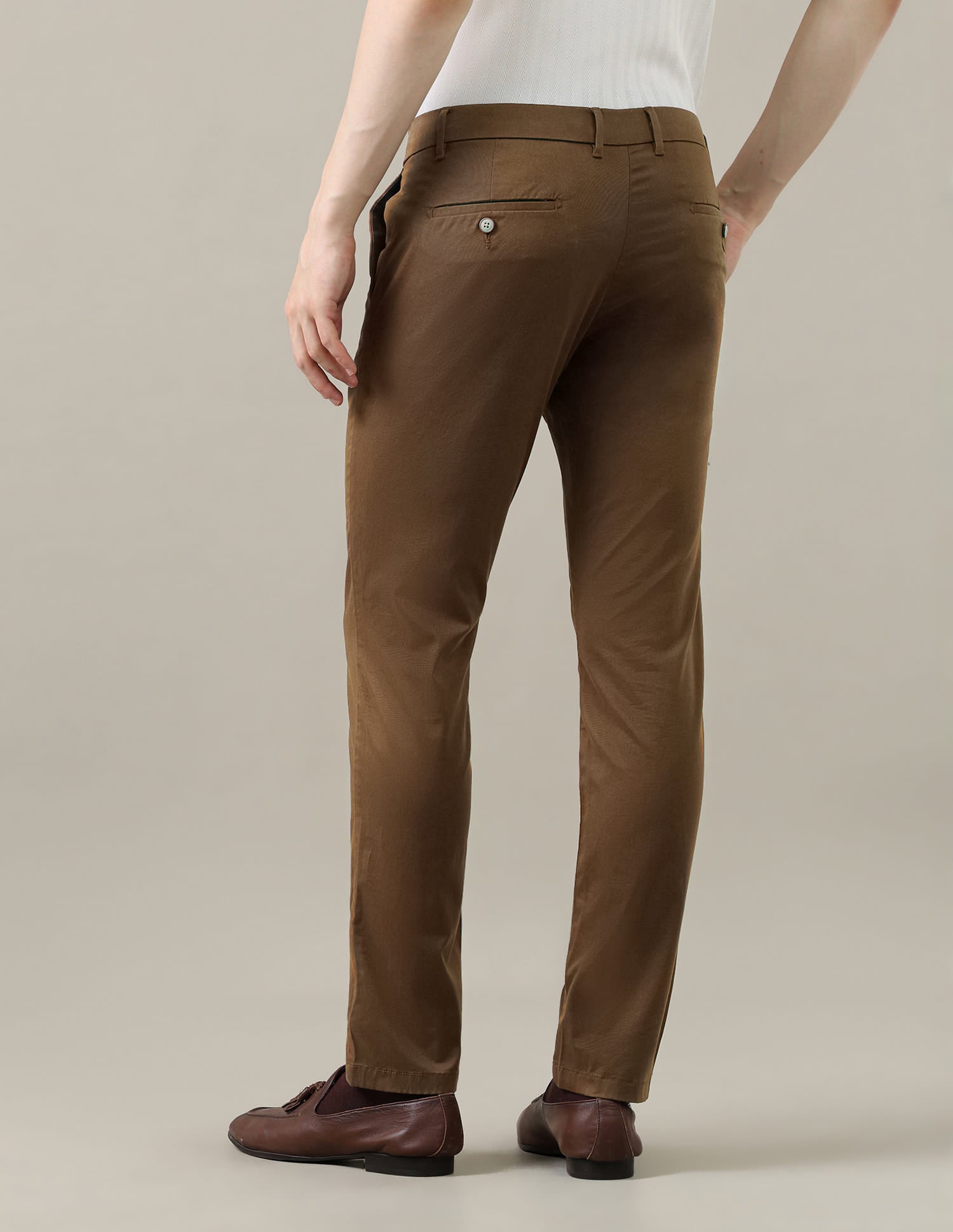 Twill Denver Slim Fit Trousers Brown - U.S. Polo Assn. India | Large