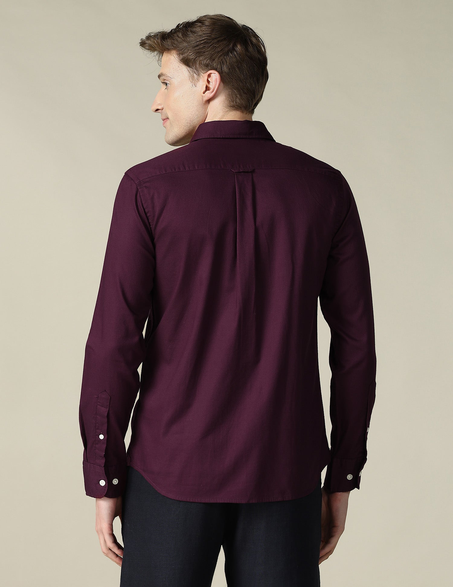 Textured Tailored Fit Shirt Maroon - U.S. Polo Assn. India | Large