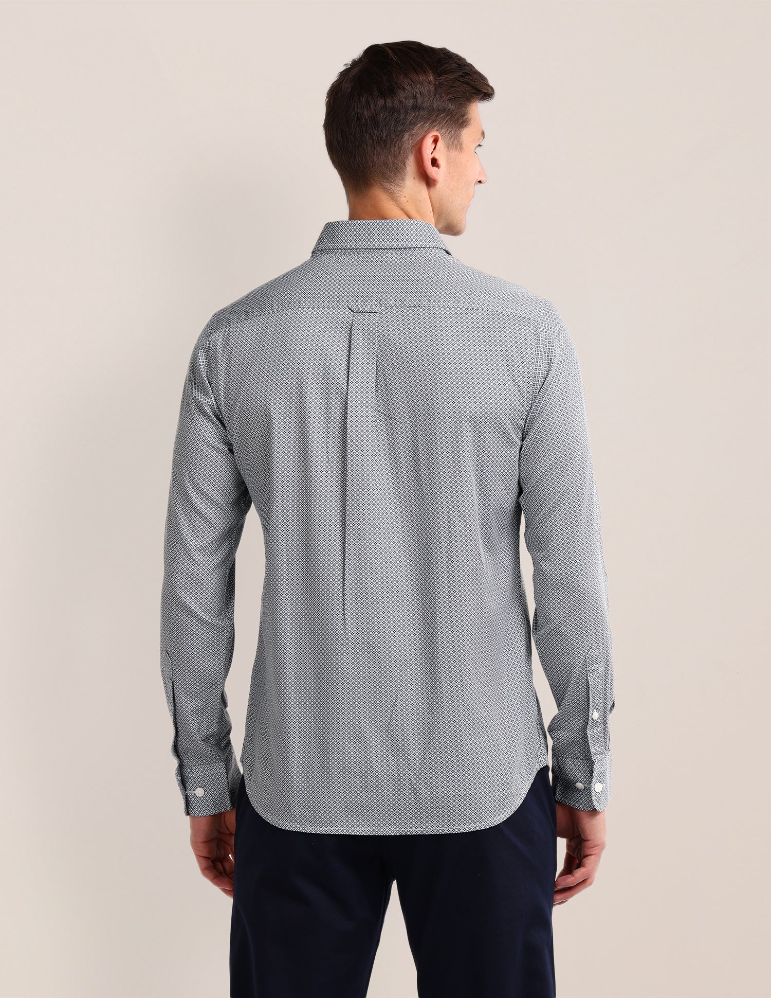 Geometric Regular Fit Shirt Grey - U.S. Polo Assn. India | Large