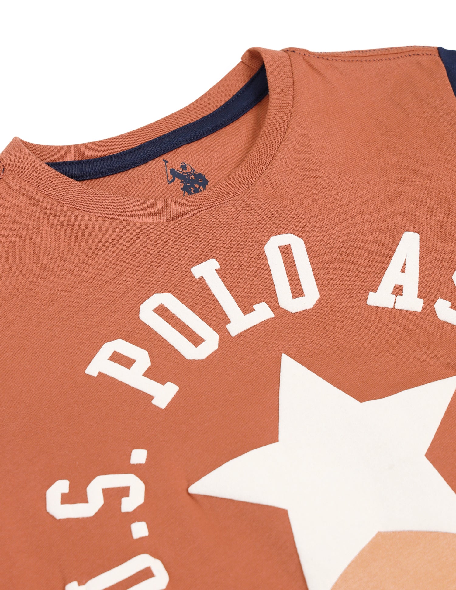 Boys Round Neck Graphic Printed T-Shirt Rust - U.S. POLO ASSN. | Large