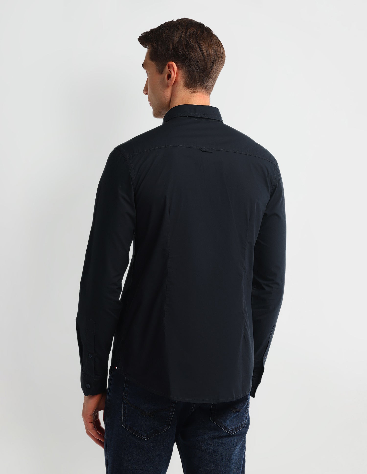 Solid Slim Fit Shirt Navy - U.S. Polo Assn. India | Large