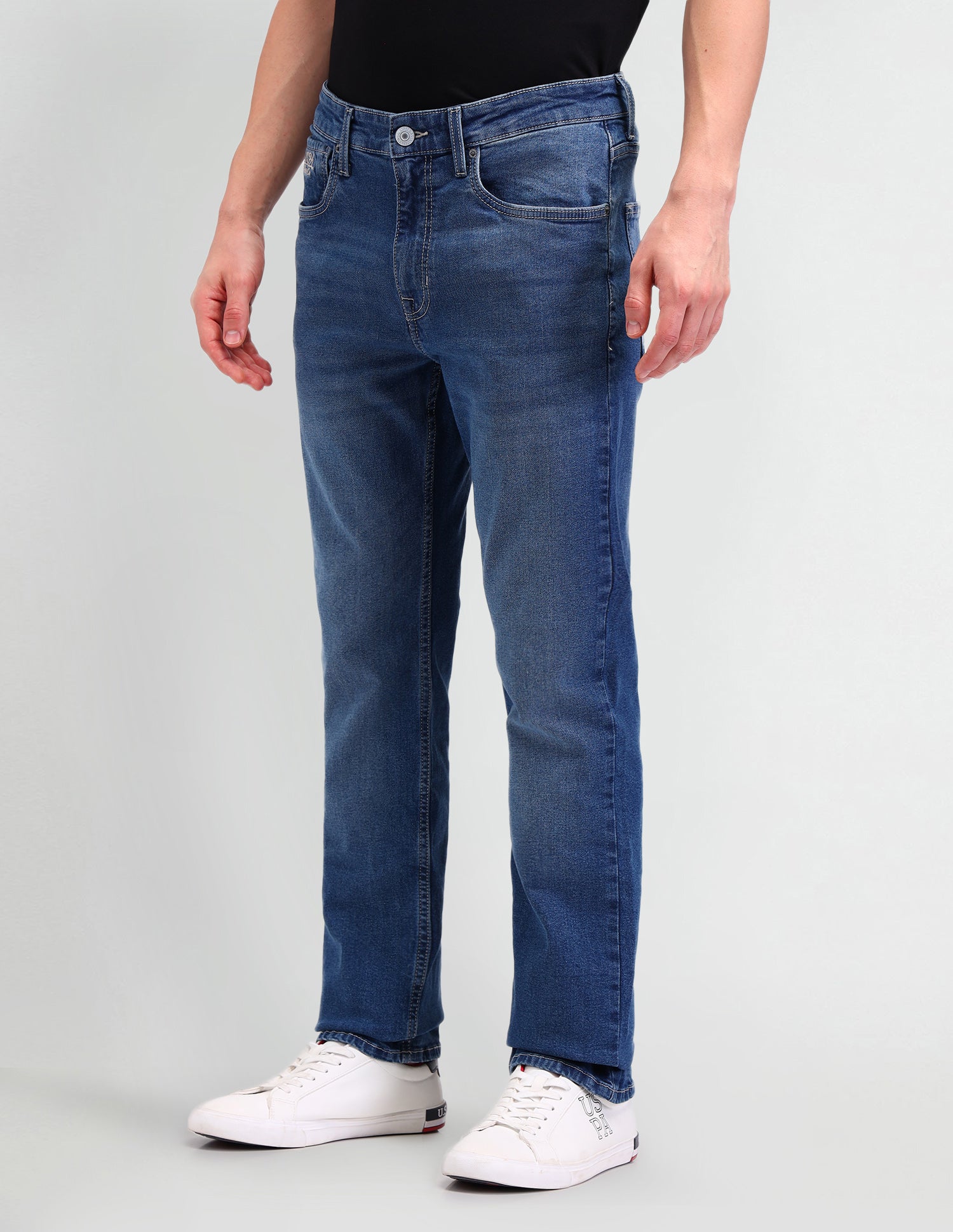 Harold Slim Straight Fit Blue Jeans Blue - U.S. Polo Assn. India | Large