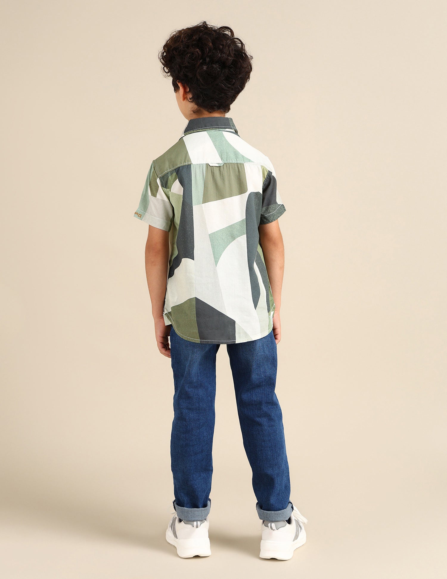 Boys Regular Fit Abstract Printed Shirt Me Green - U.S. Polo Assn. India | Large