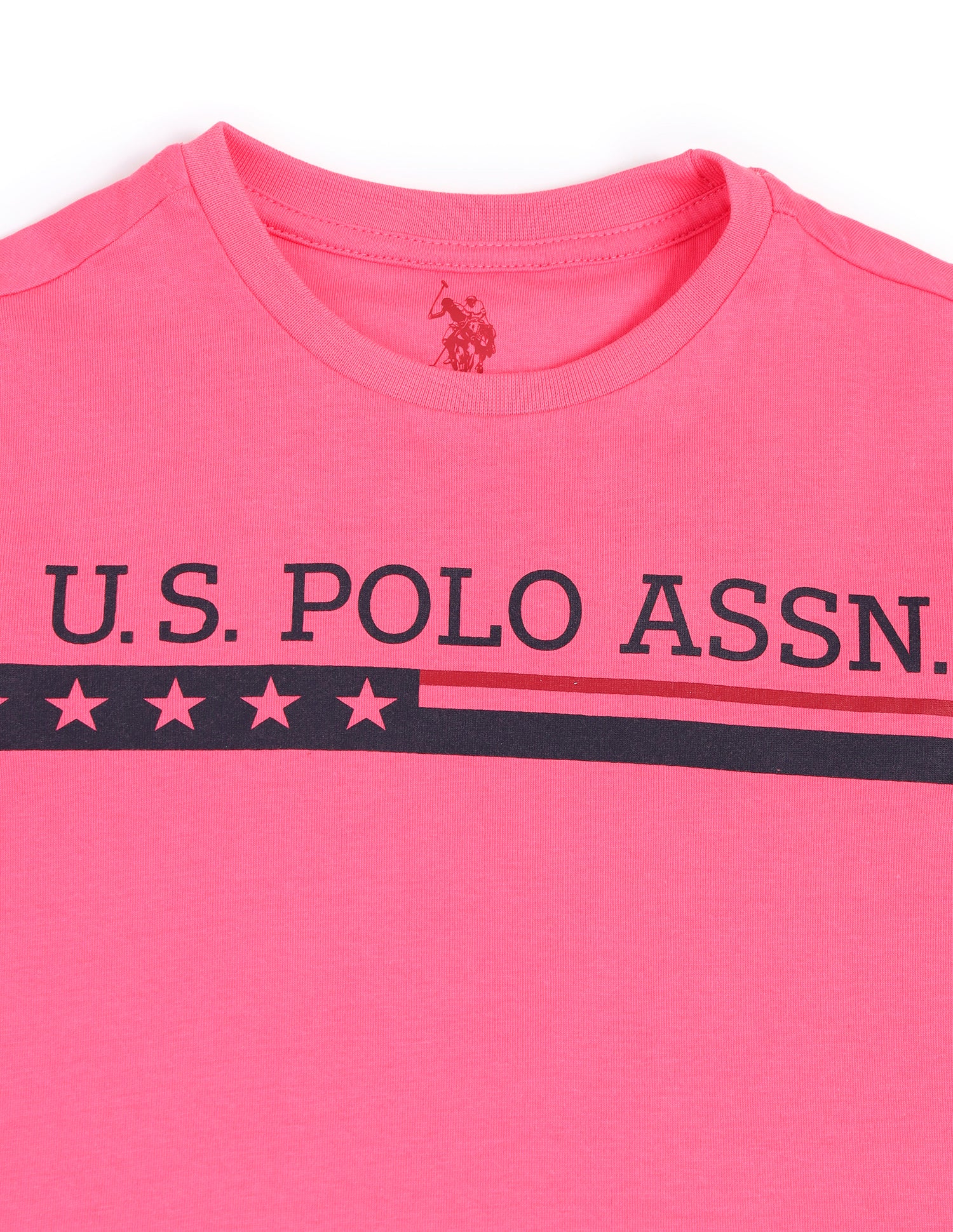 Boys Crew Neck Brand Printed T-Shirt Light Pink - U.S. POLO ASSN. | Large