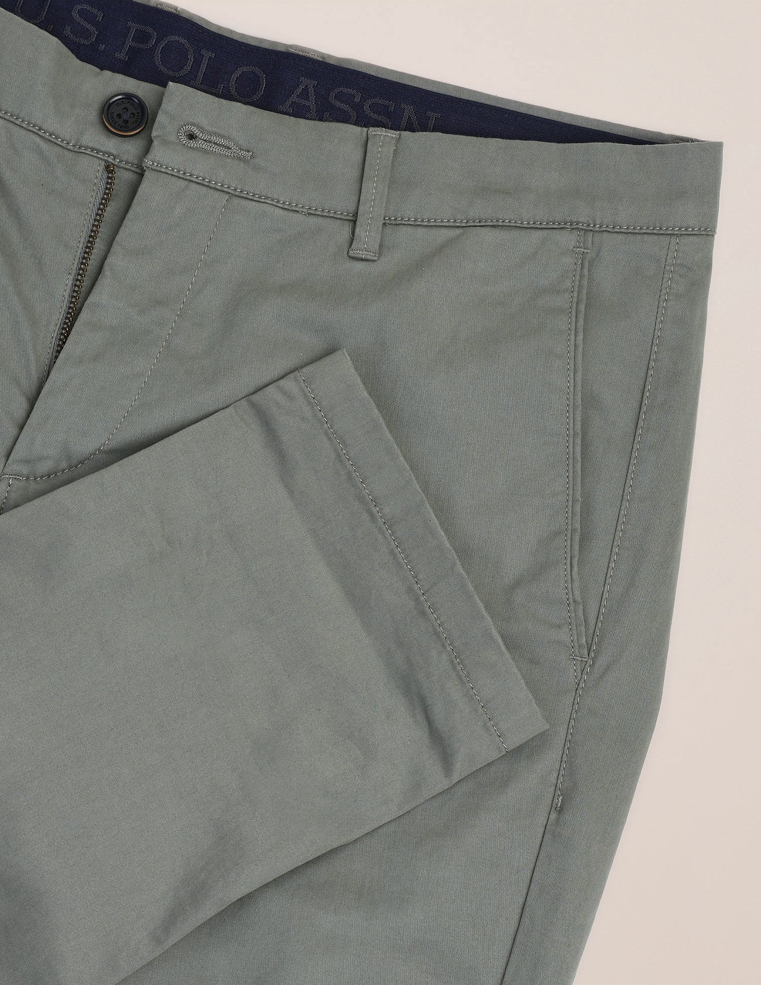 Denver Slim Fit Regular Trousers Grey - U.S. POLO ASSN. | Large