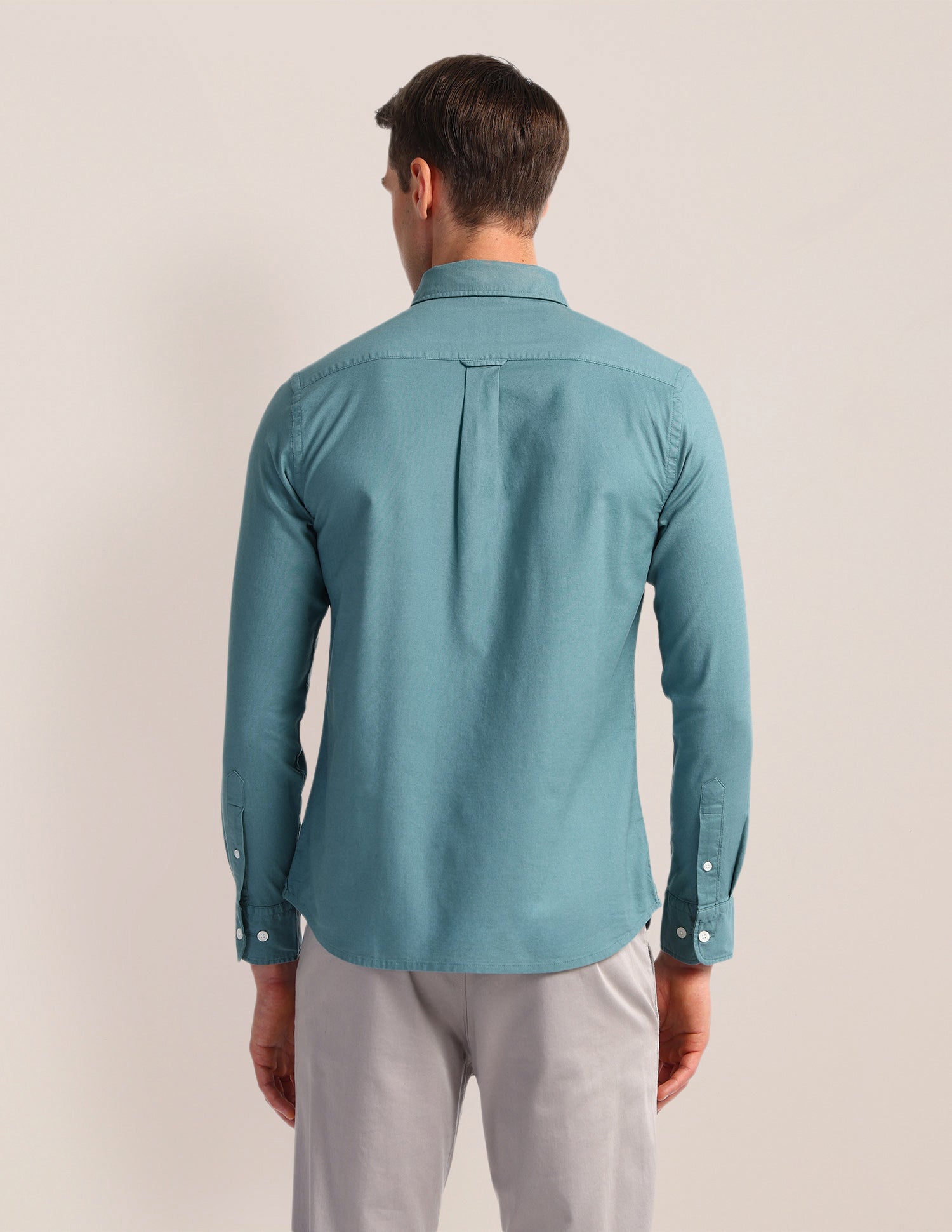 Solid Slim Fit Shirt Teal - U.S. Polo Assn. India | Large