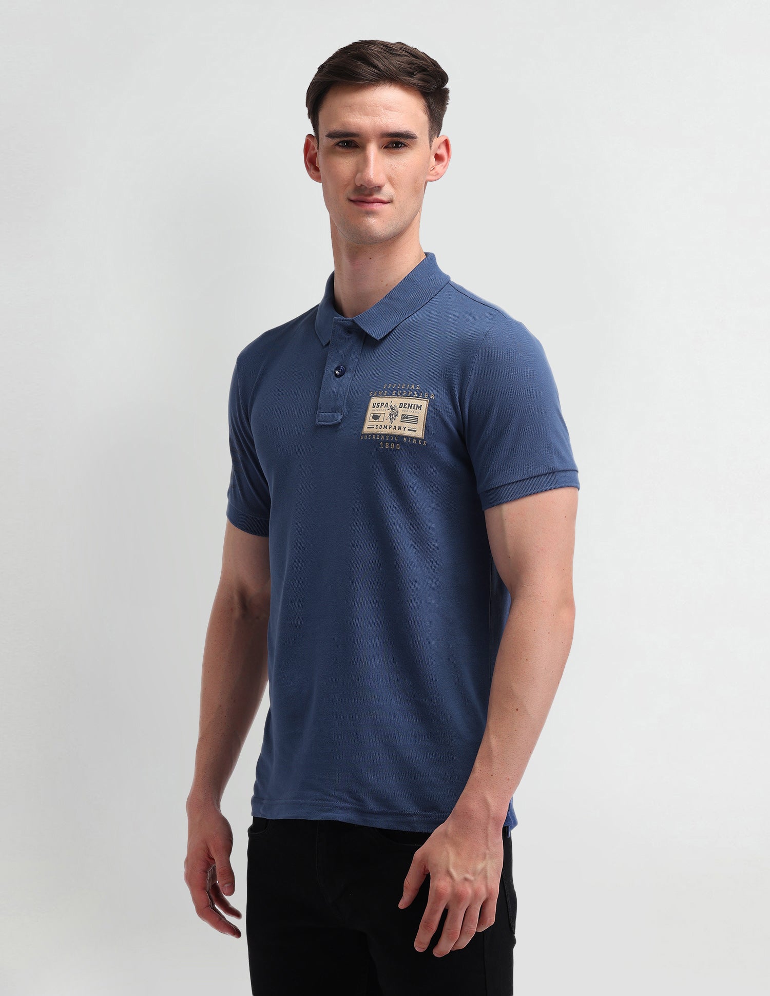 Solid Muscle Fit Polo Shirt Conbalt Blue - U.S. Polo Assn. India | Large