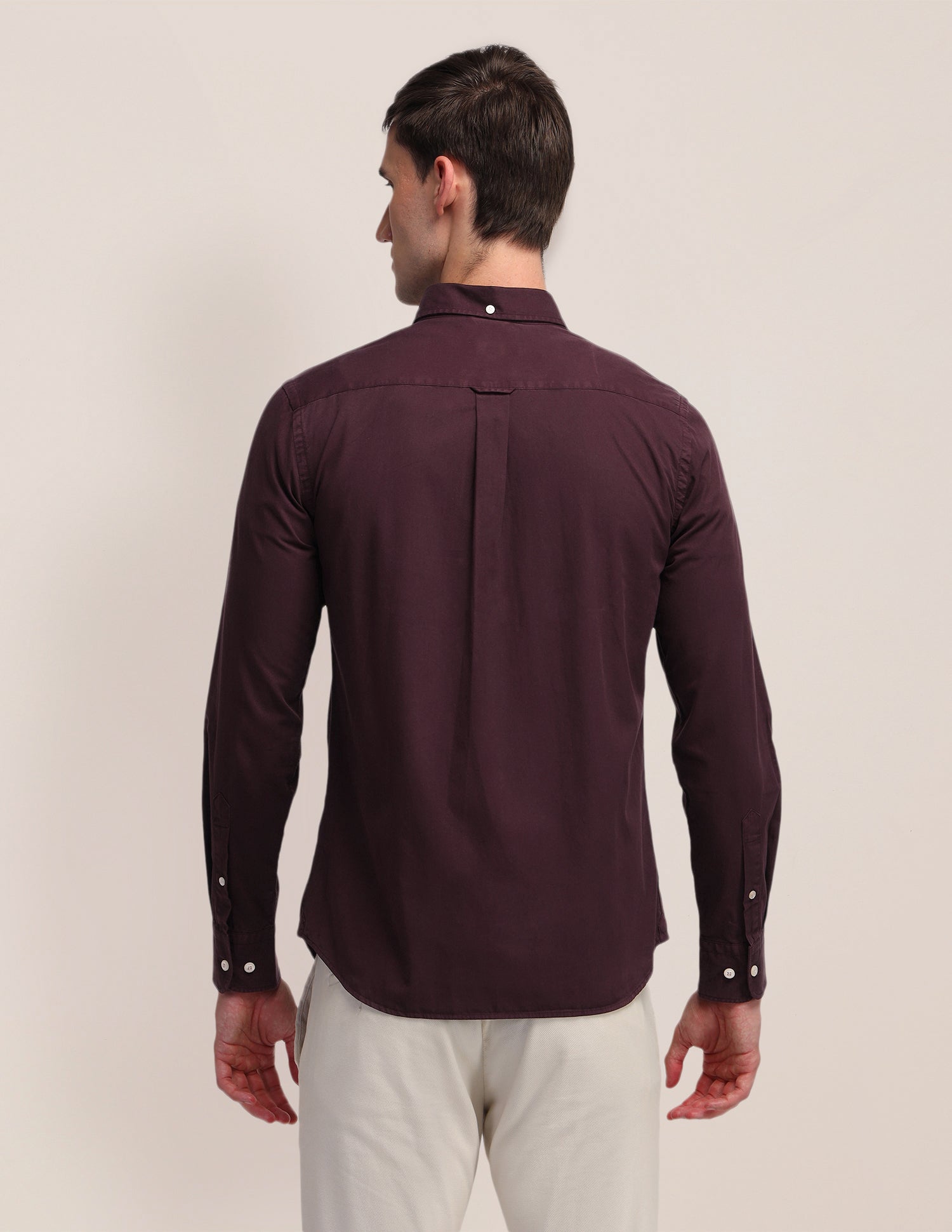 Tailored Fit Cotton Shirt Maroon - U.S. POLO ASSN. | Large