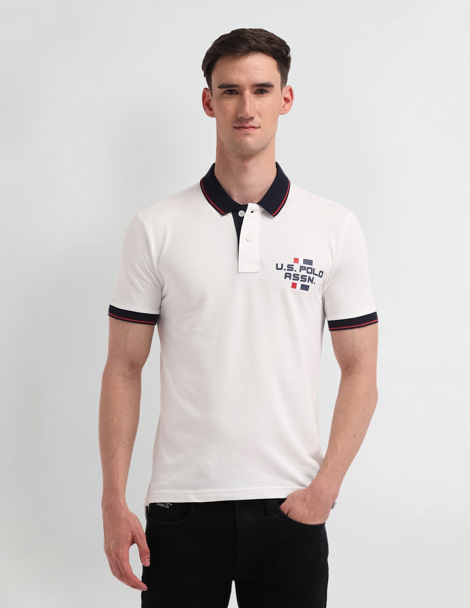 Solid Muscle Fit Polo Shirt Uspa Ivory - U.S. Polo Assn. India | Large