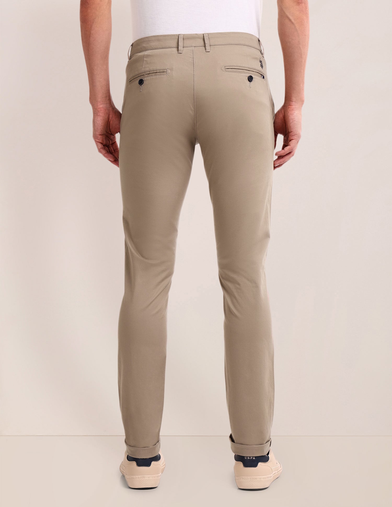 Denver Slim Fit Regular Trousers Taupe - U.S. POLO ASSN. | Large