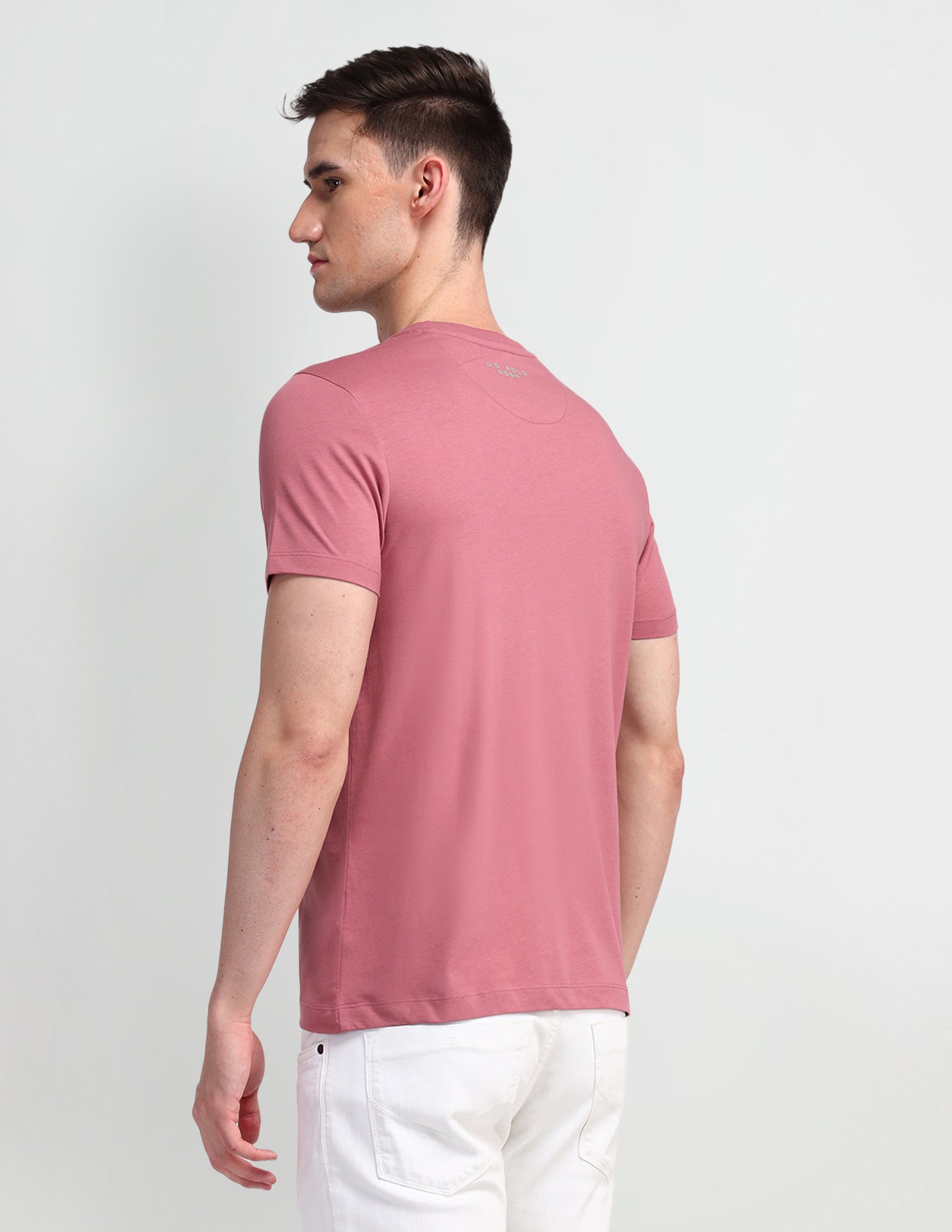 Brand Printed Muscle Fit T-Shirt Mauve Glow - U.S. Polo Assn. India | Large