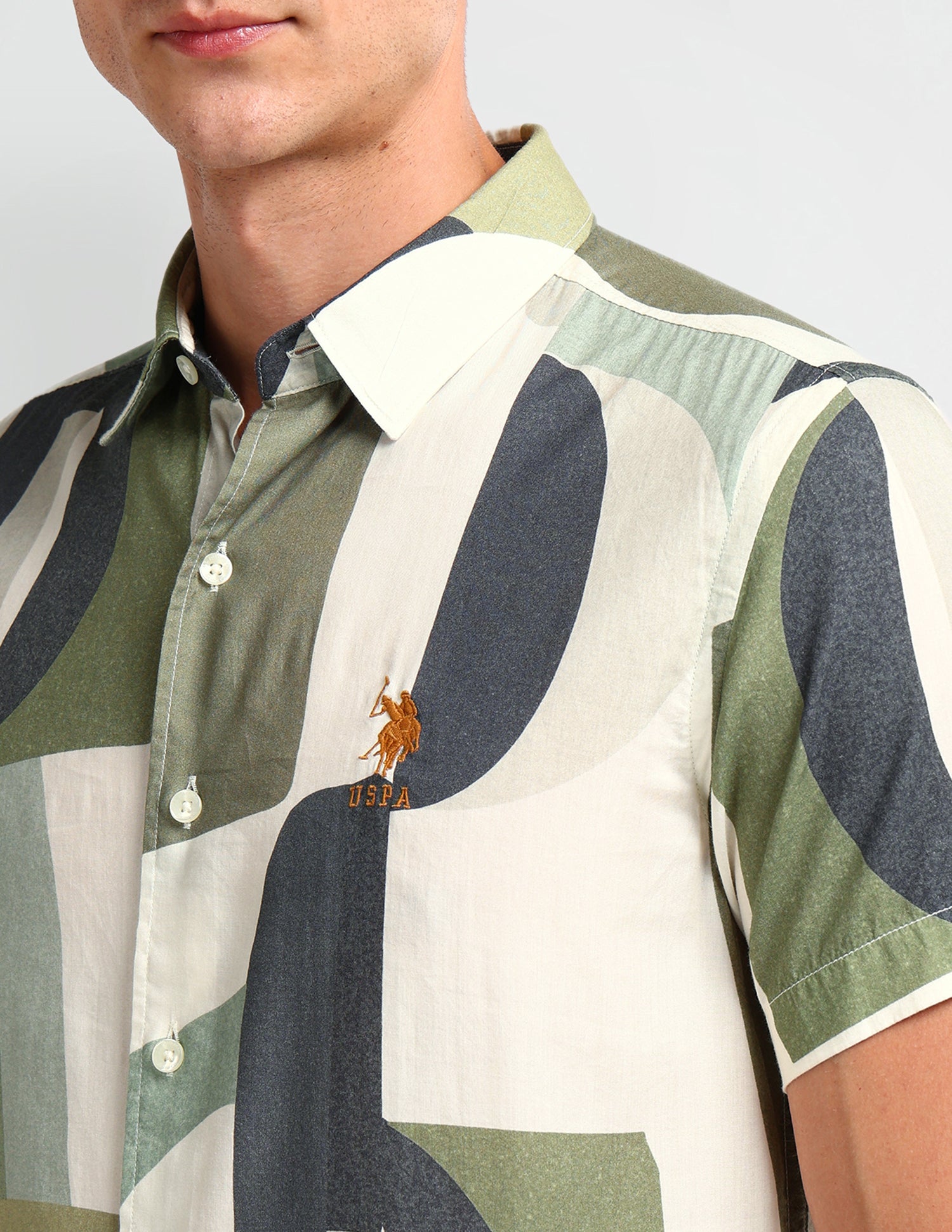 Abstract Slim Fit Shirt Green - U.S. POLO ASSN. | Large