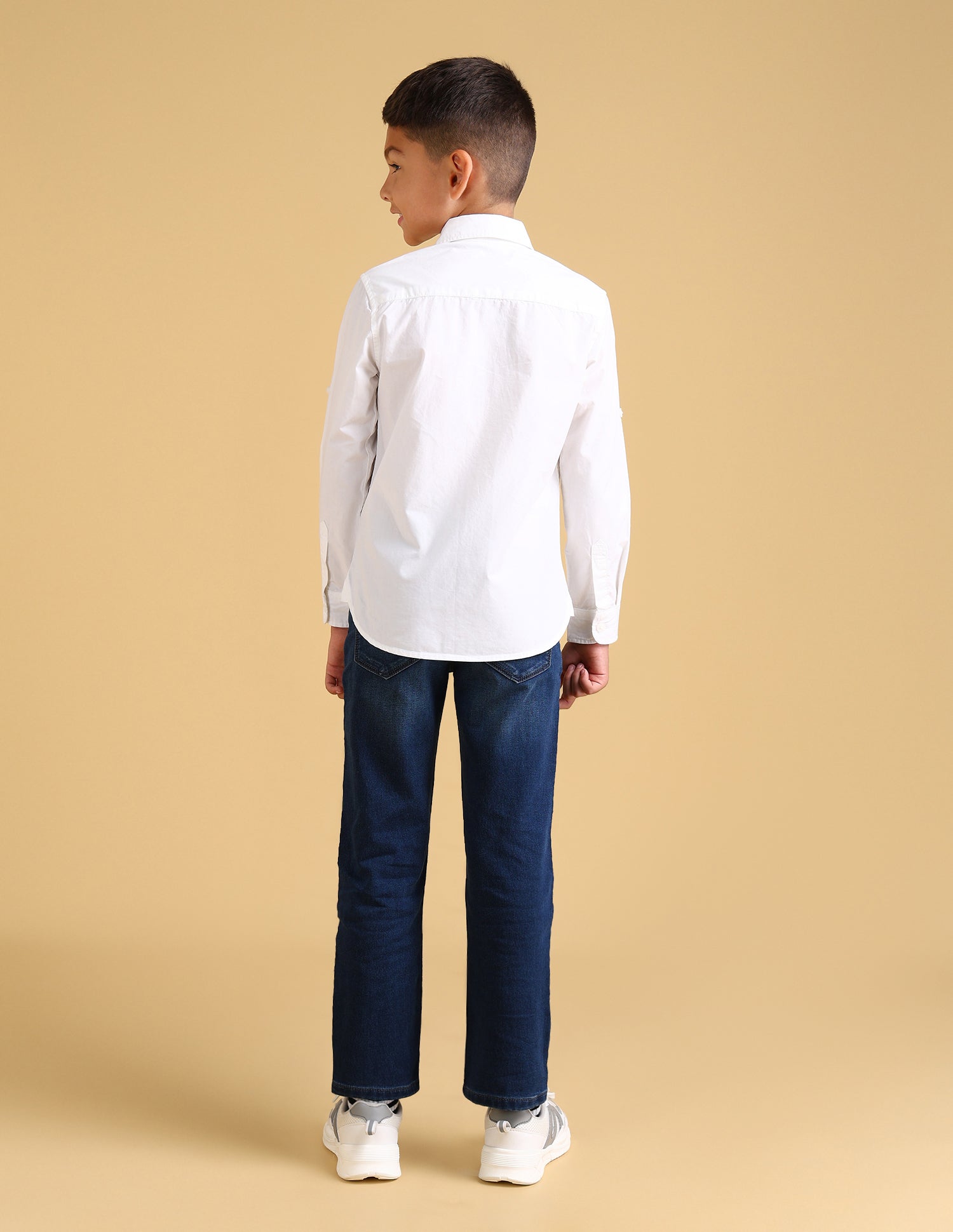 Boys Regular Fit Brand Printed Shirt White - U.S. Polo Assn. India | Large