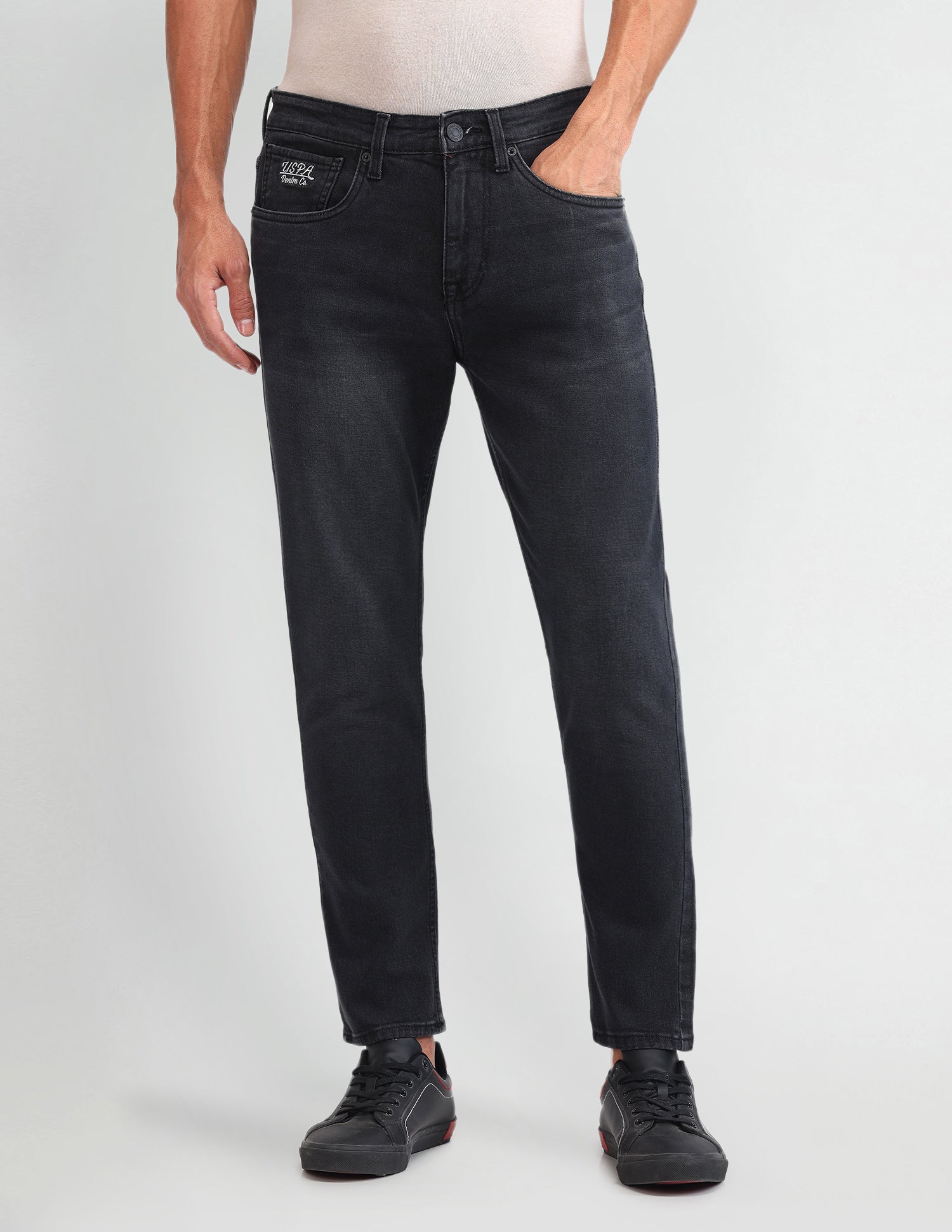 Henry Tapered Fit Cropped Grey Jeans Black - U.S. Polo Assn. India | Large