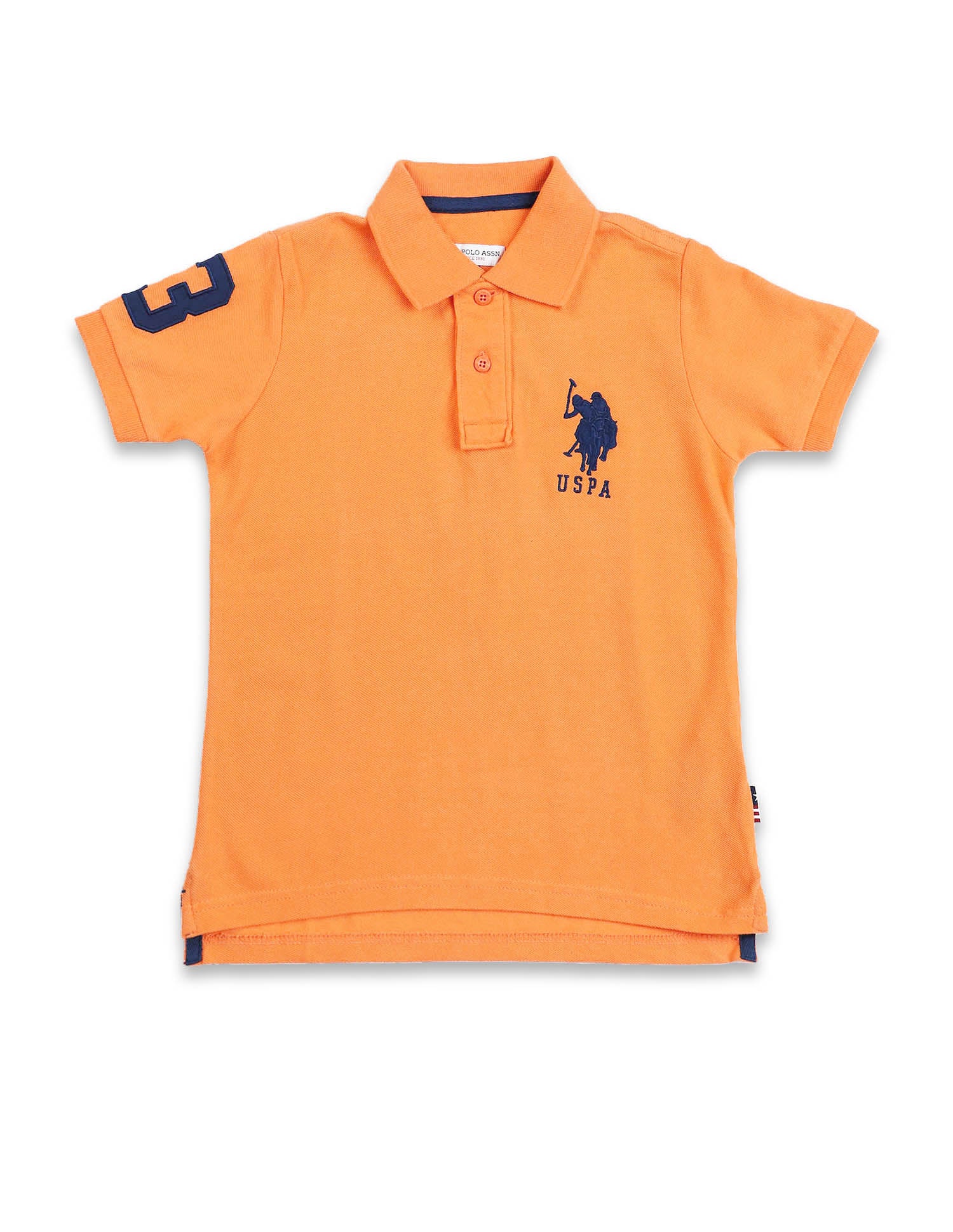 Numeric Applique Pique Polo Shirt Orange - U.S. POLO ASSN. | Large