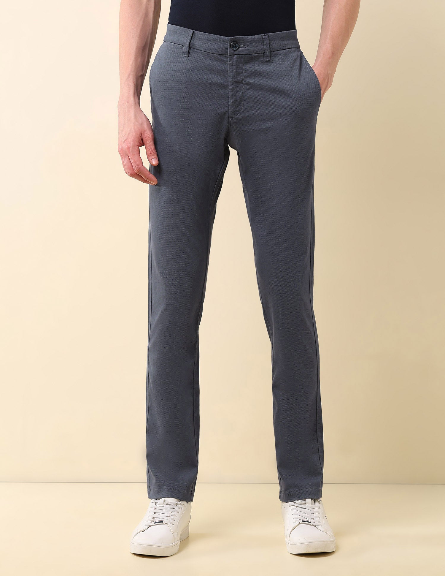 Denver Slim Fit Twill Trousers Blue - U.S. Polo Assn. India | Large
