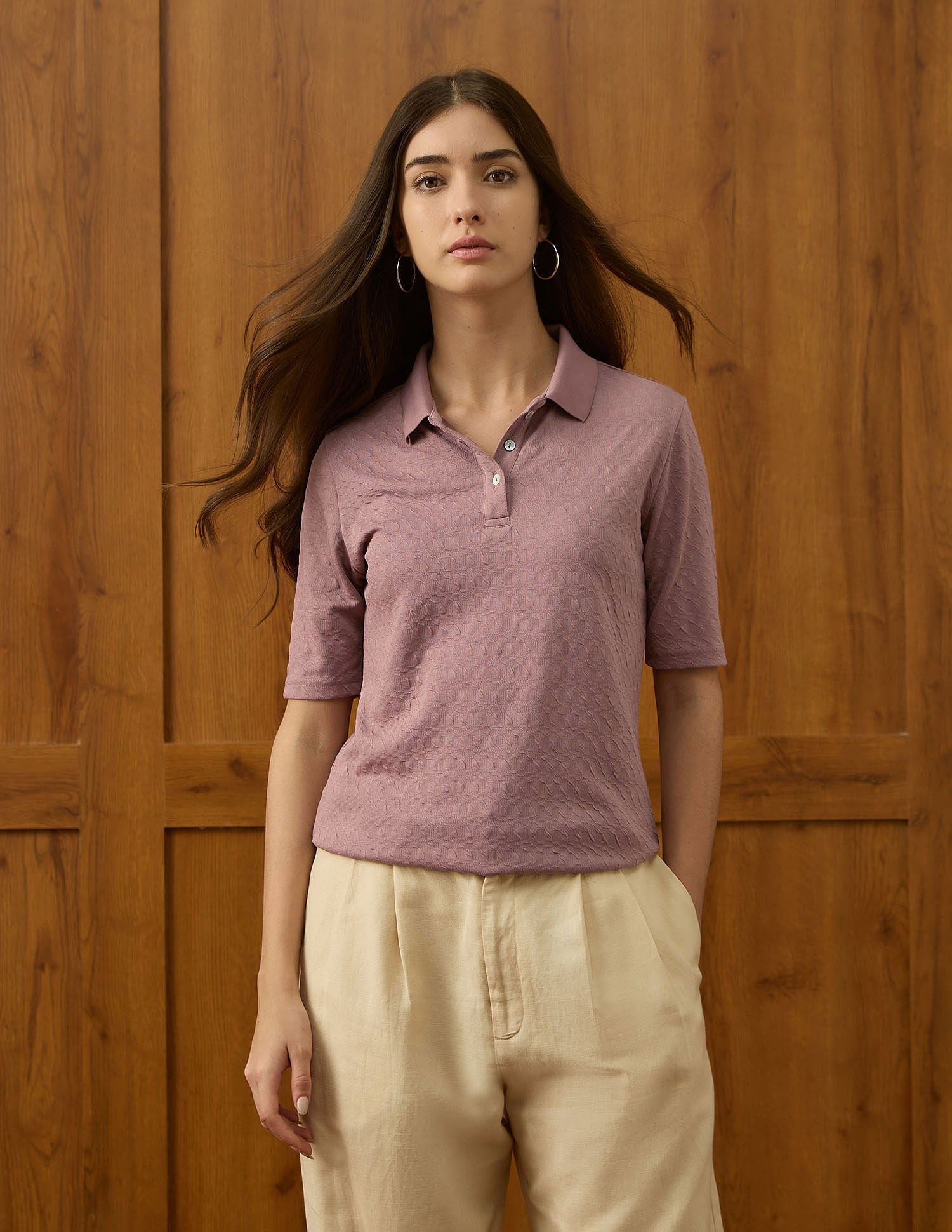 Textured Regular Fit Polo Shirt Brown - U.S. POLO ASSN. | Large