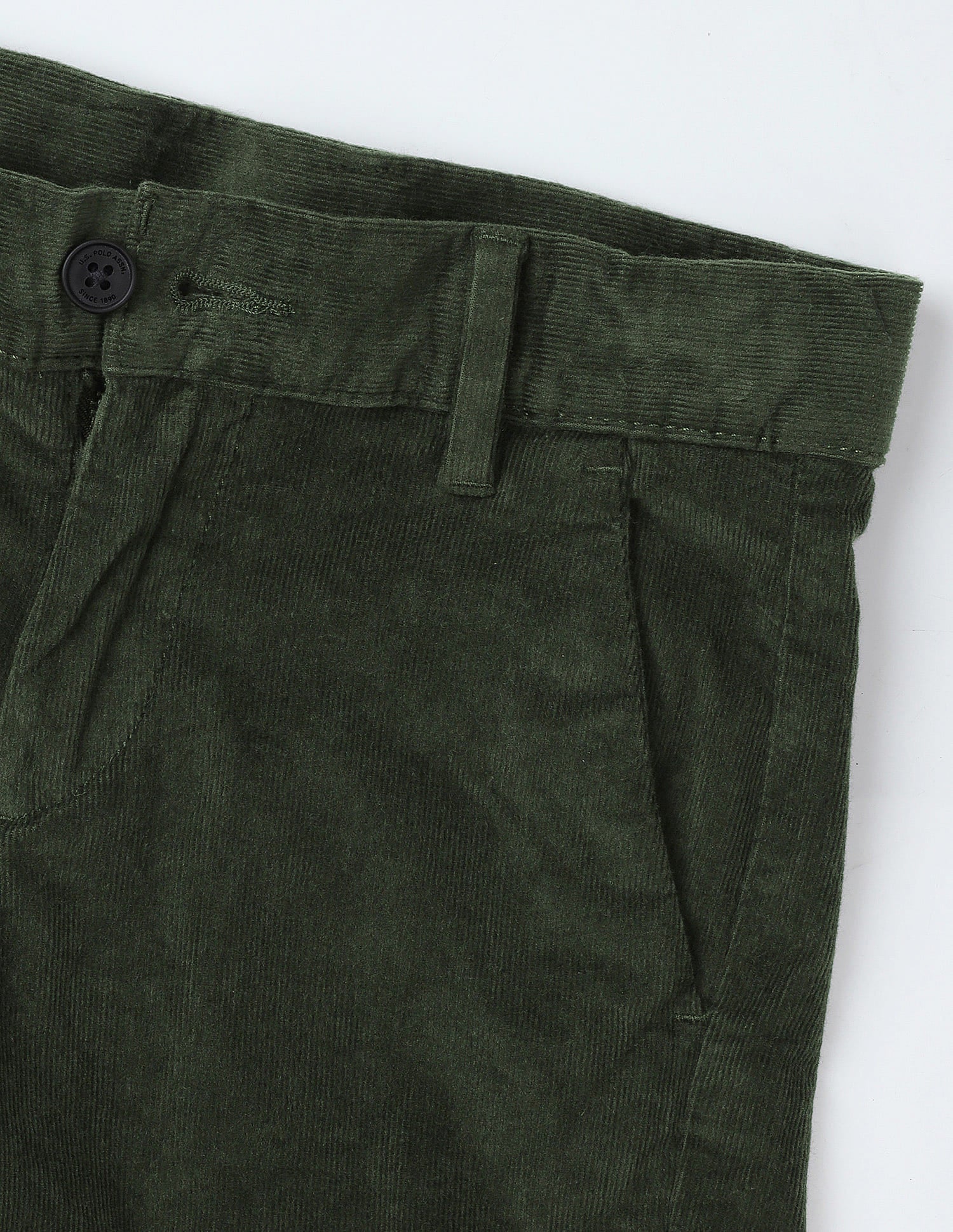 Corduroy Mid Rise Trousers Green - U.S. Polo Assn. India | Large