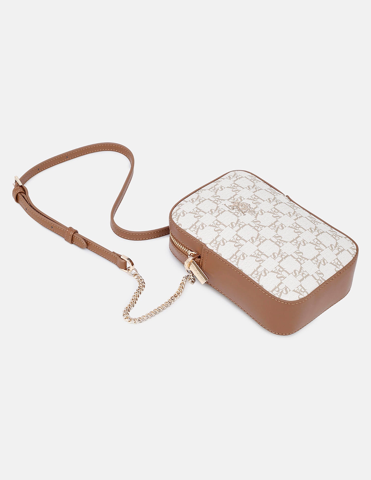 Cruz Monogram Crossbody Bag Beige - U.S. Polo Assn. India | Large
