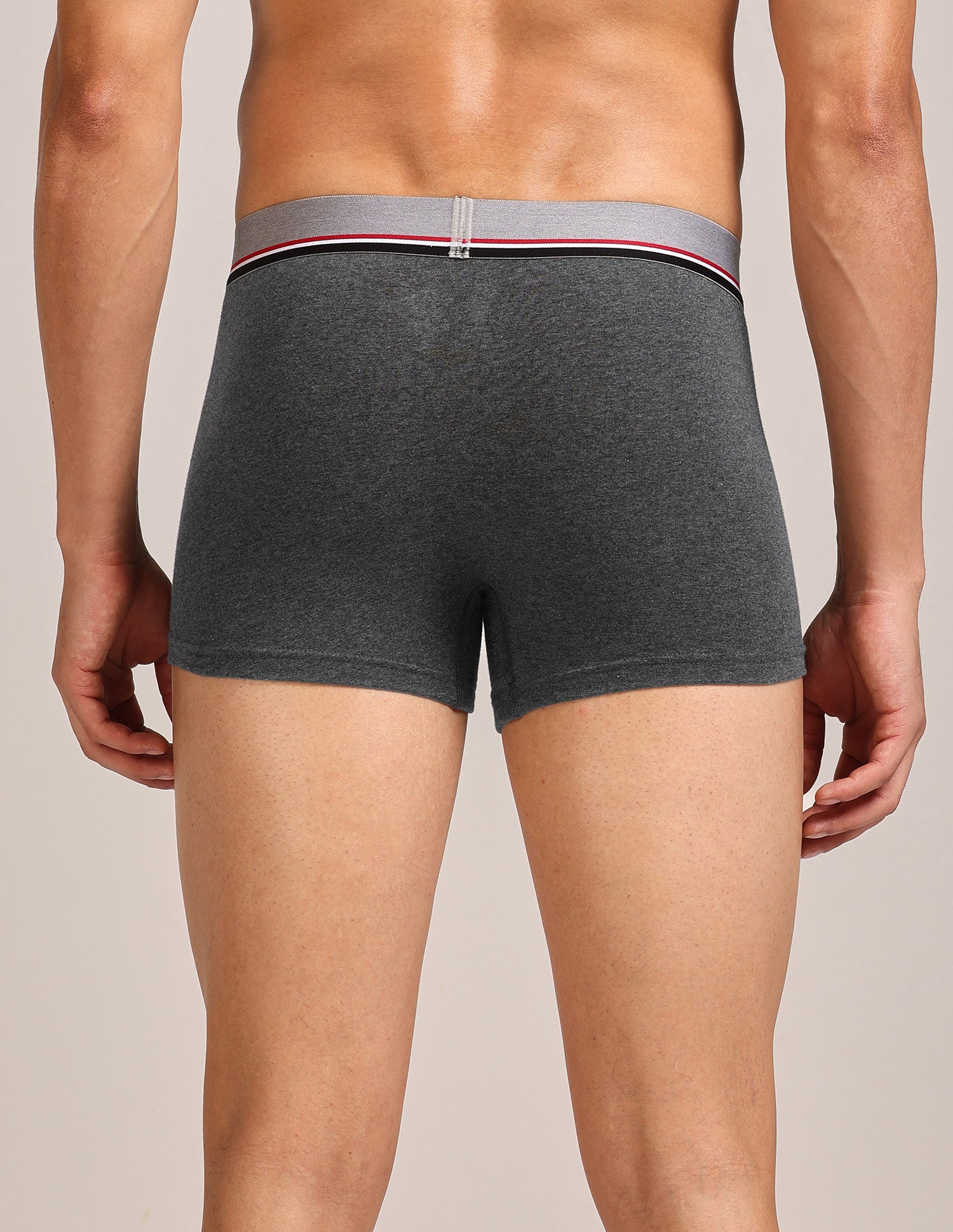 Men's Cotton Trunk - Pack Of 2 Anthra Melange, Black - U.S. Polo Assn. India | Large