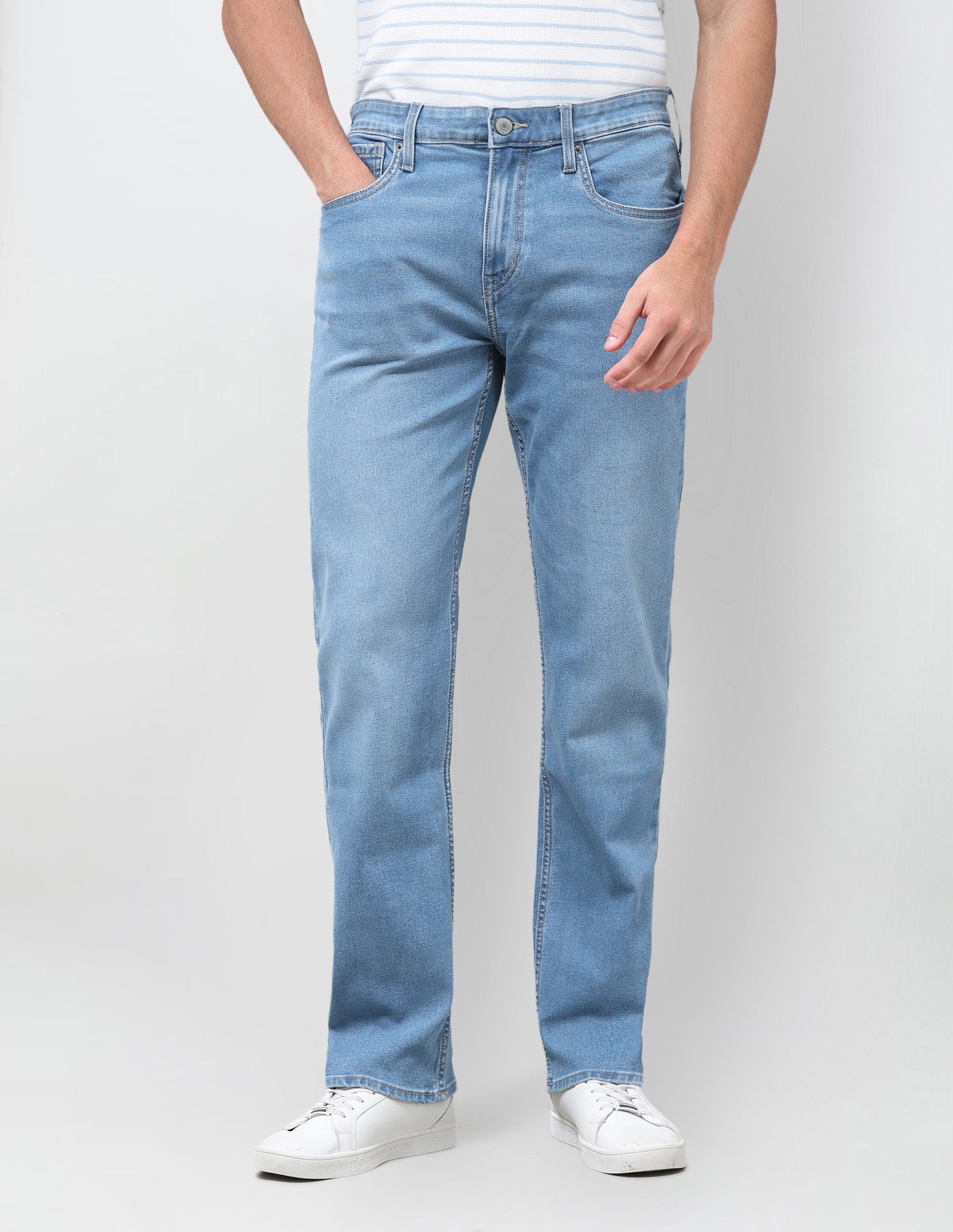 Harold Slim Straight Fit Blue Jeans Light Indigo - U.S. Polo Assn. India | Large