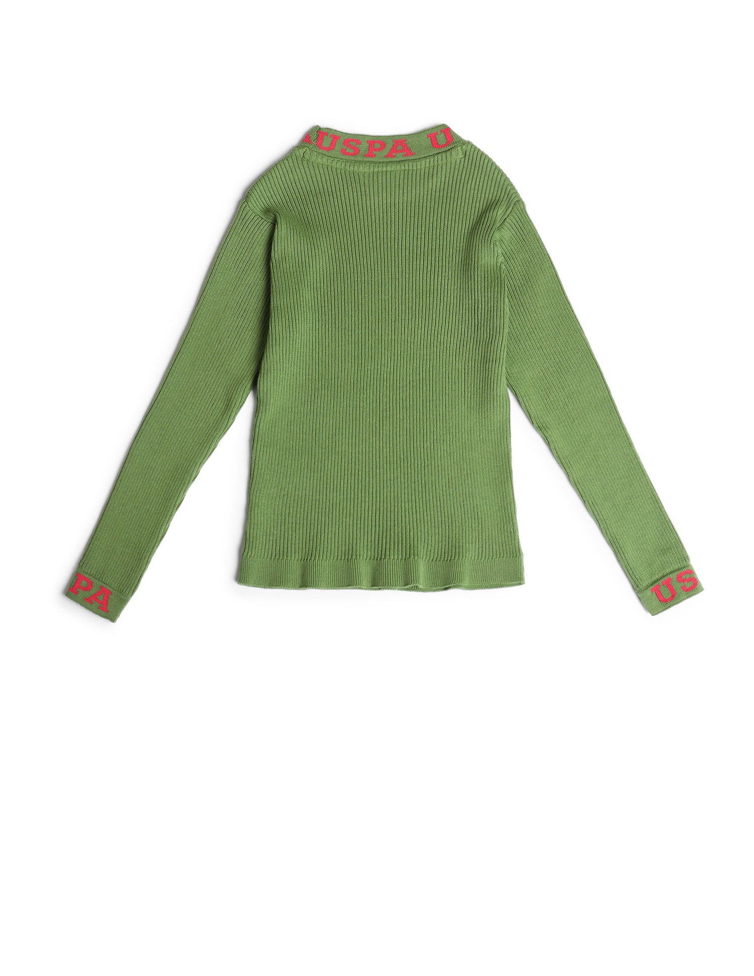 Girls Regular Fit Brand Printed Sweater Sage Green - U.S. POLO ASSN. | Large