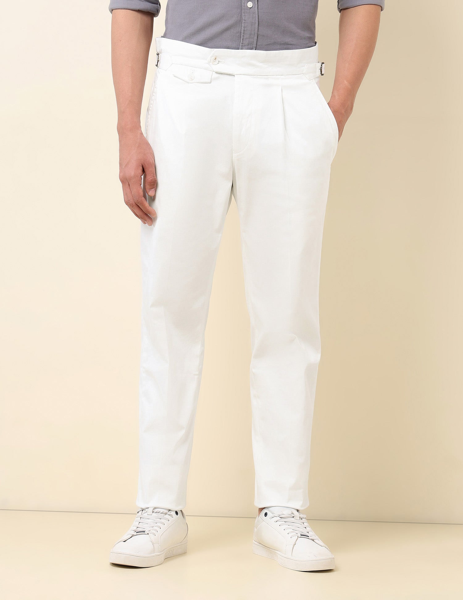 Riley Straight Fit Pacho Trousers White - U.S. Polo Assn. India | Large