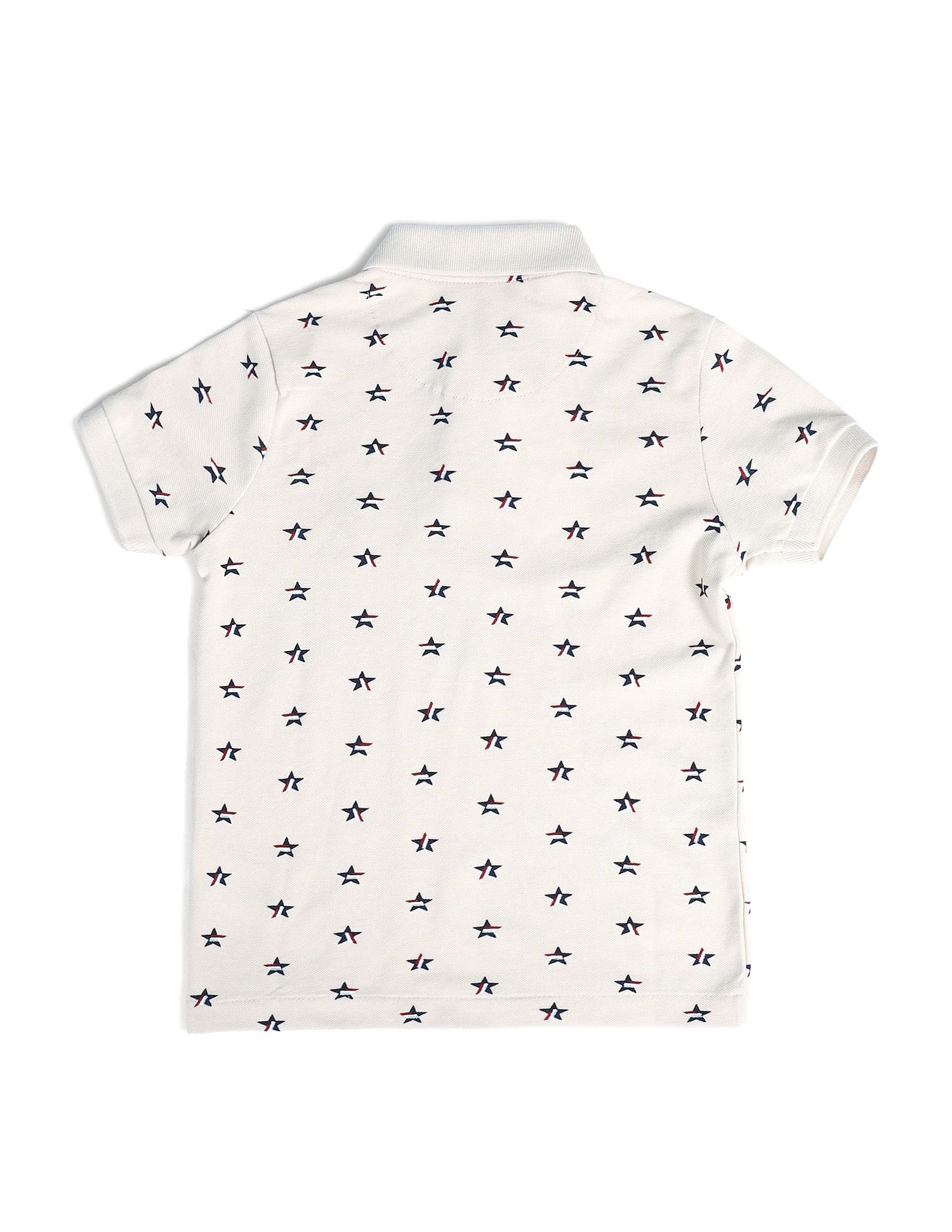 Boys Geometric Polo Shirt Ecru - U.S. POLO ASSN. | Large