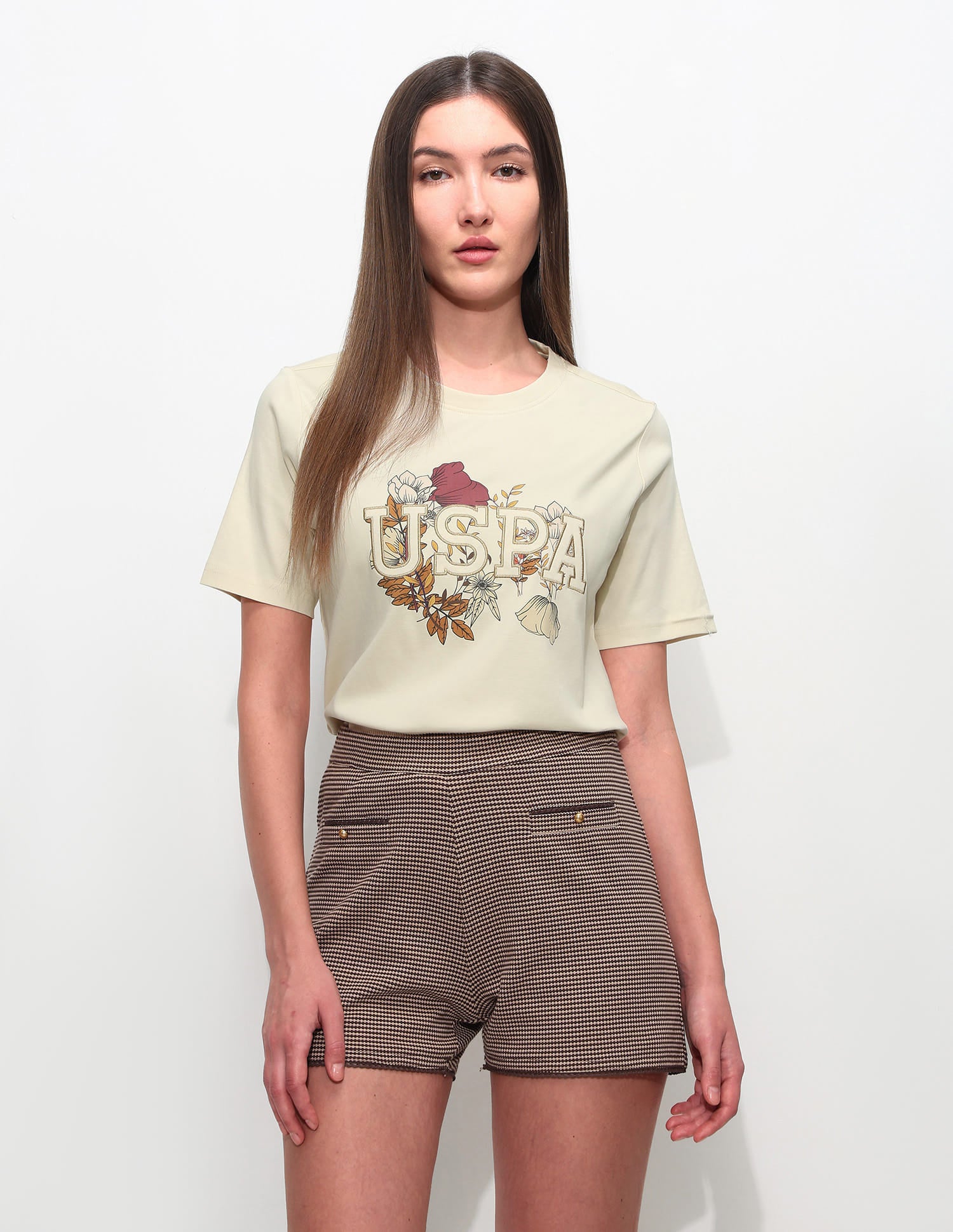 Boxy Fit Brand Printed T-Shirt Ecru - U.S. Polo Assn. India | Large