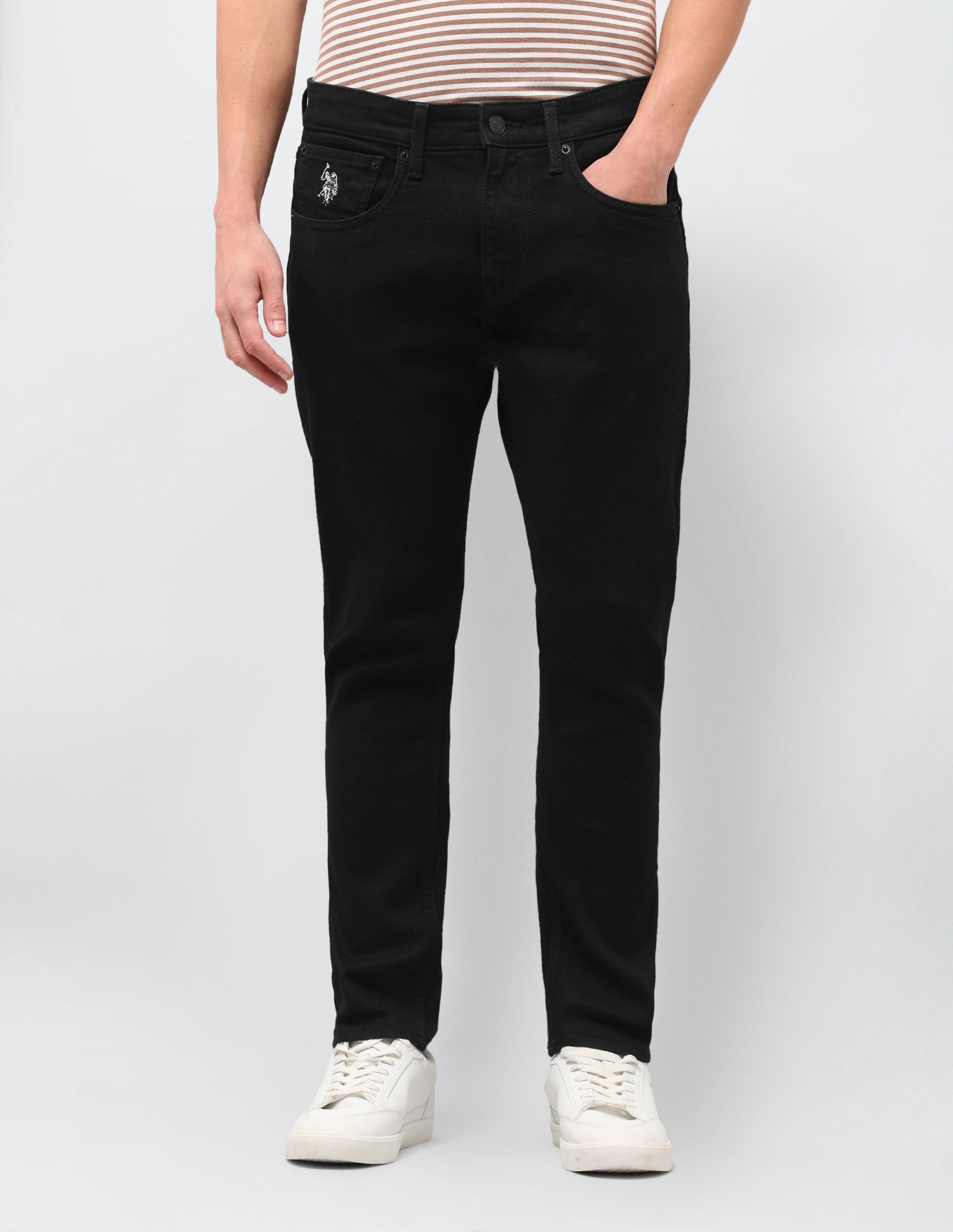 Henry Tapered Fit Black Jeans Black - U.S. Polo Assn. India | Large