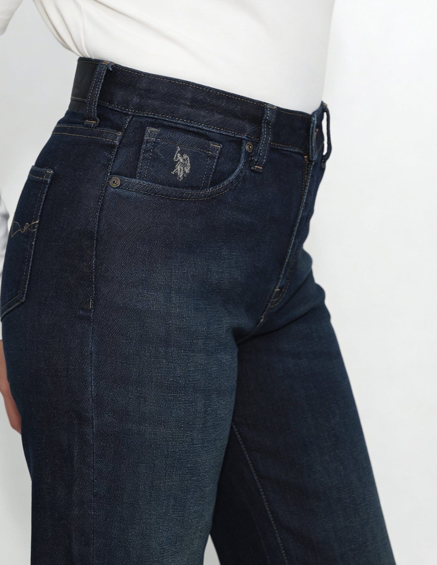 High Rise Straight Fit Jeans Blue - U.S. Polo Assn. India | Large