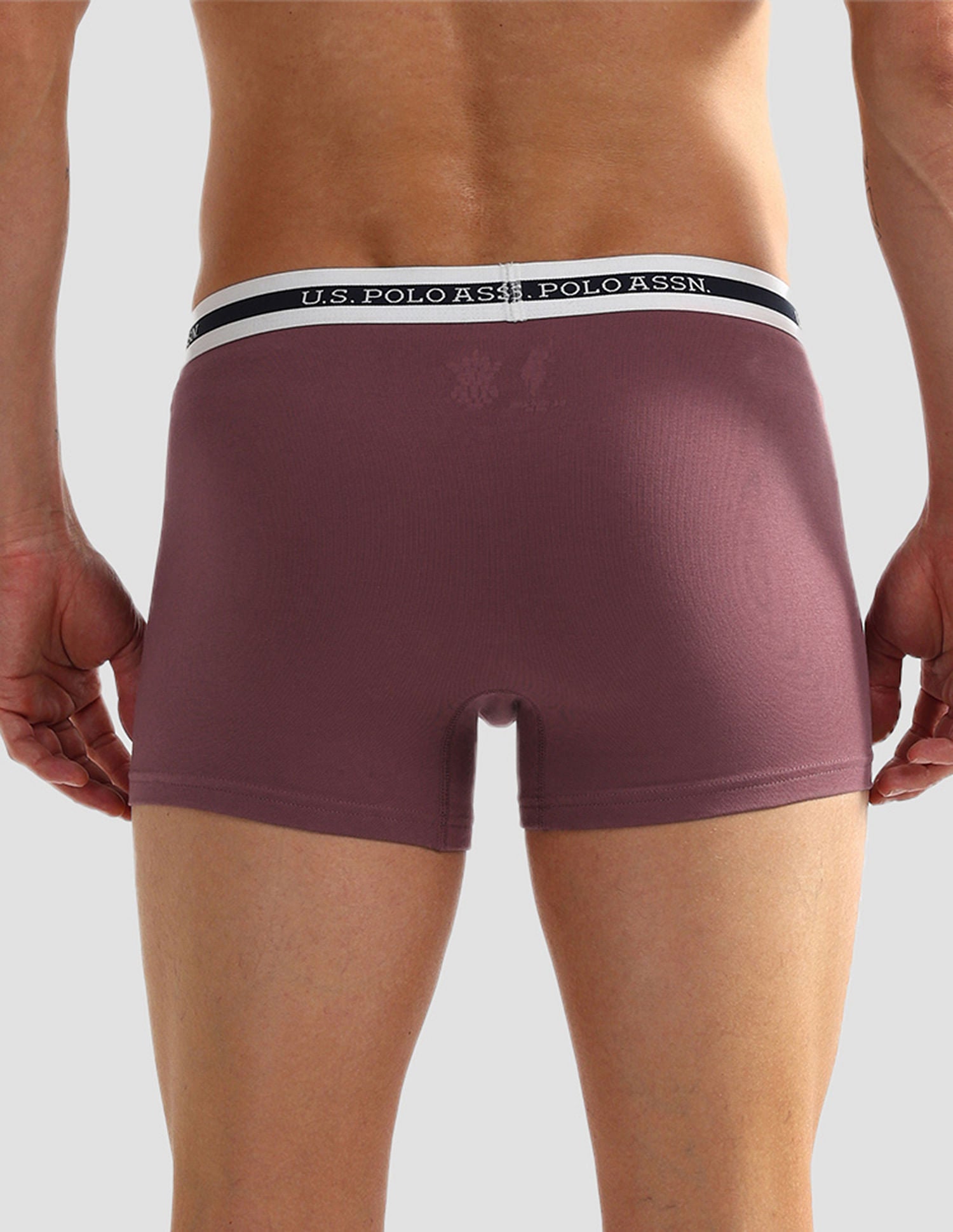 Elastic Waistband Ribbed Solid OET09 Trunks - Pack Of 2 Dusty Pink and Pastel Blue - U.S. POLO ASSN. | Large