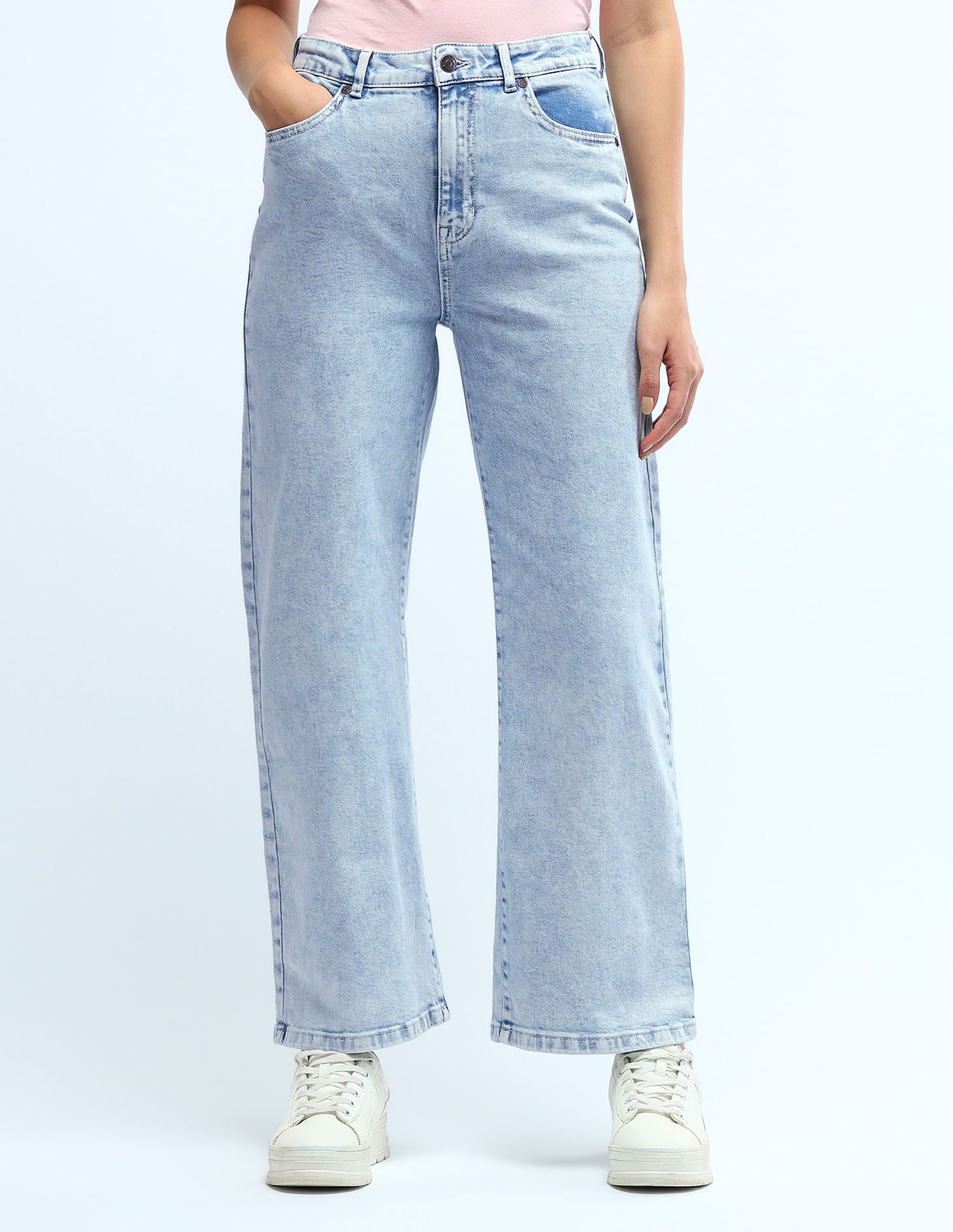 High Rise Wide Leg Jeans Blue - U.S. Polo Assn. India | Large