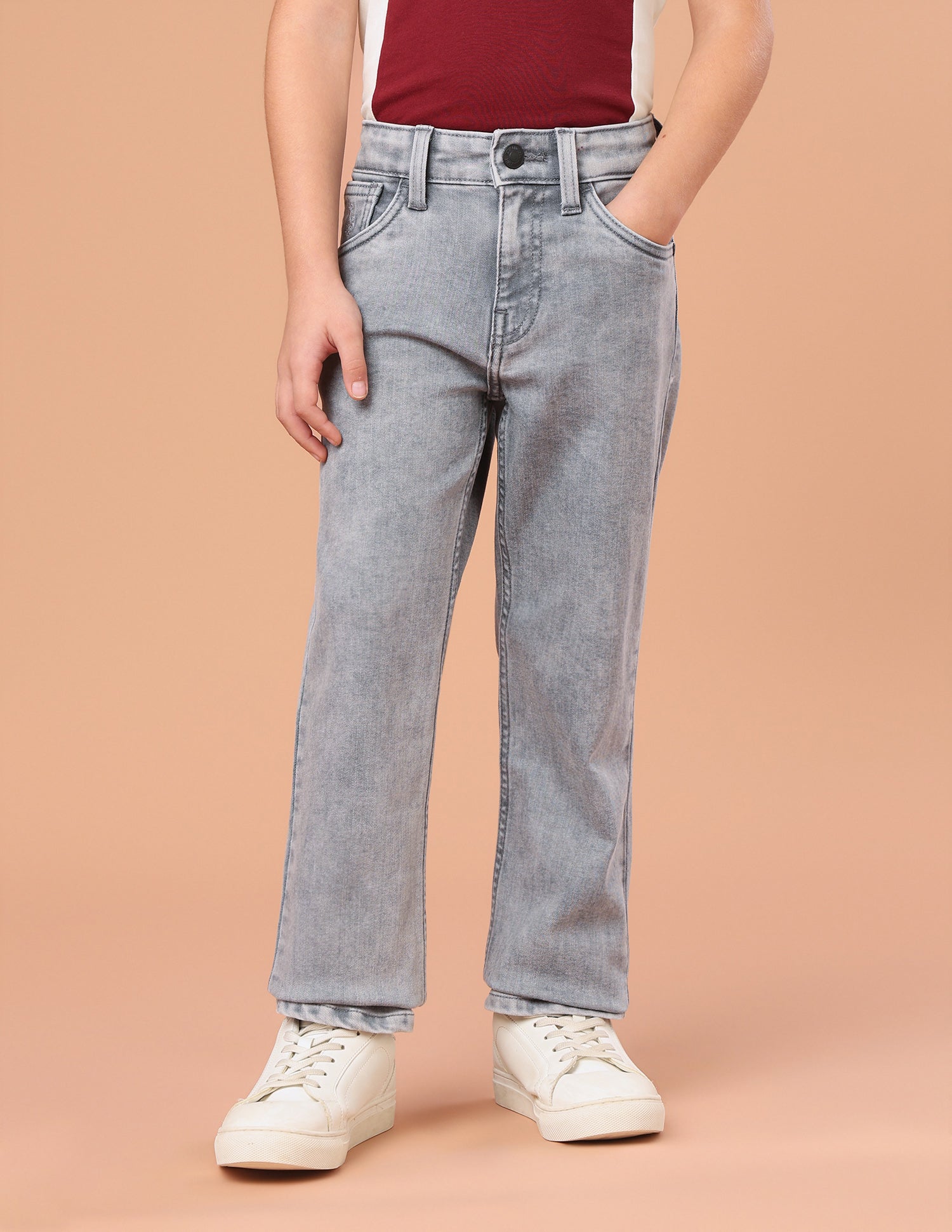 Mid Rise Slim Fit Jeans Grey - U.S. Polo Assn. India | Large