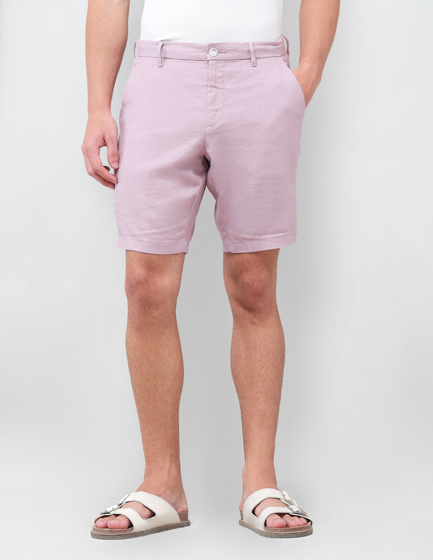 Solid Slim Fit Chino Shorts Pink - U.S. Polo Assn. India | Large