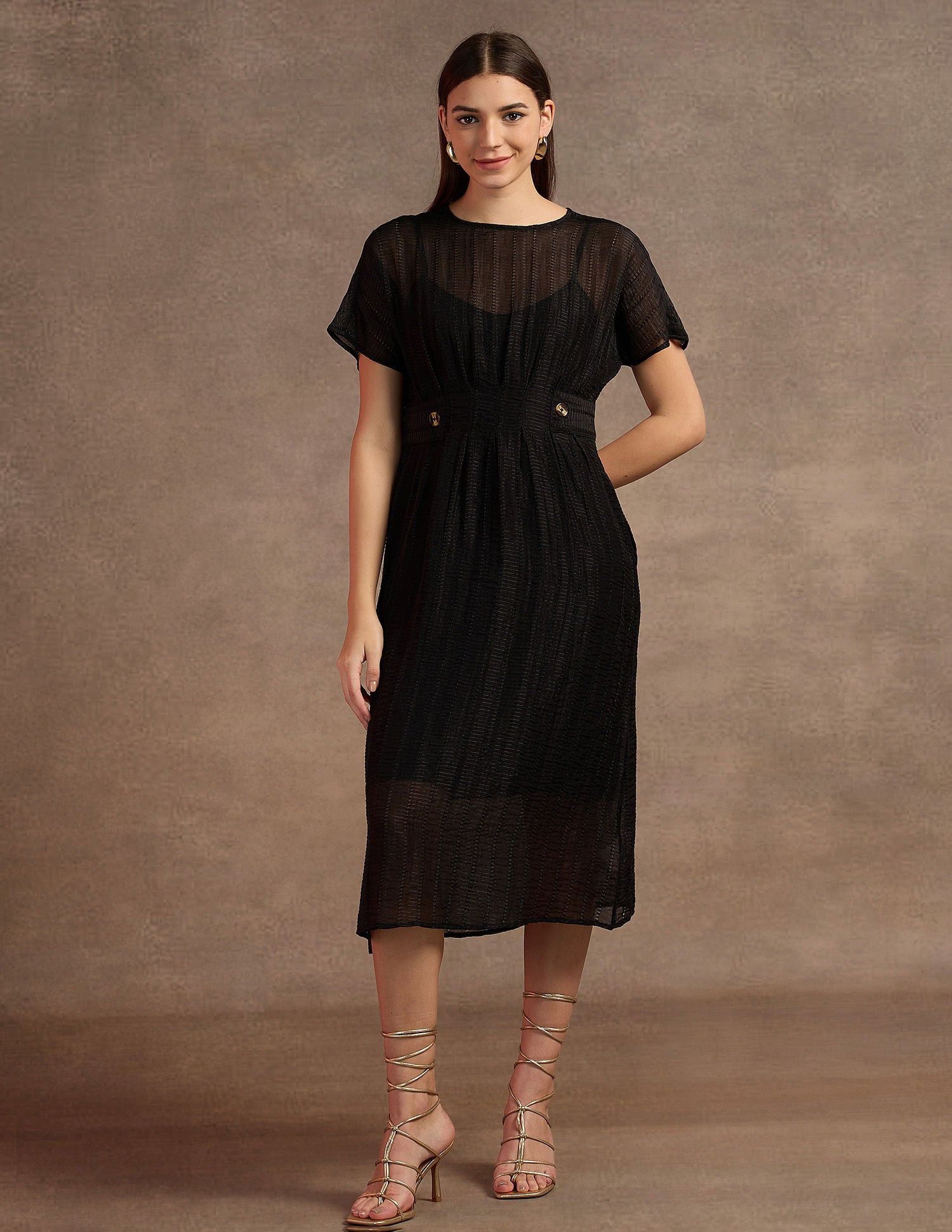 Extended Shoulder Dress Black - U.S. POLO ASSN. | Large