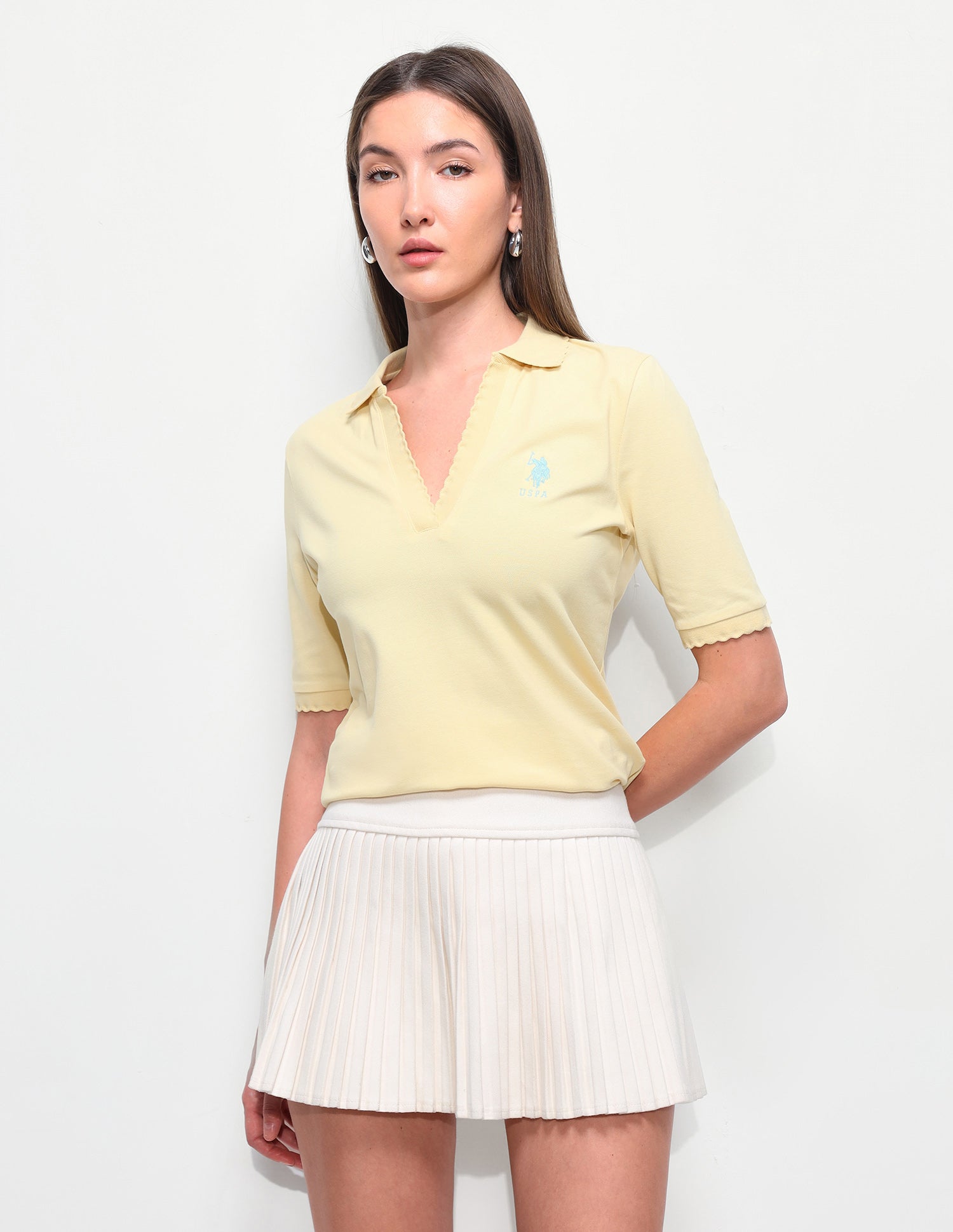 Solid Regular Fit Polo Shirt Light Yellow - U.S. Polo Assn. India | Large