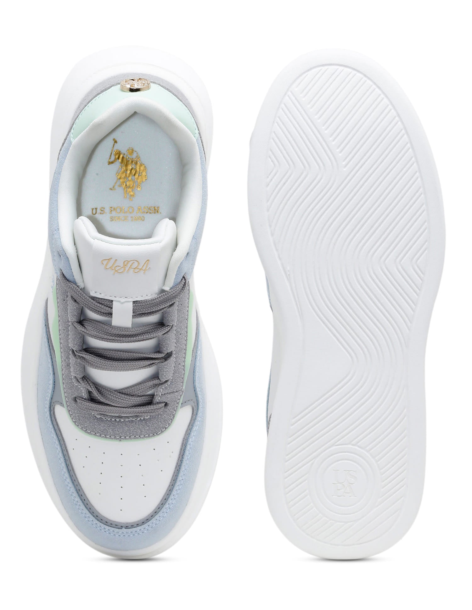 Women Aluna Colourblocked Lace Ups Sneakers Off White - U.S. Polo Assn. India | Large