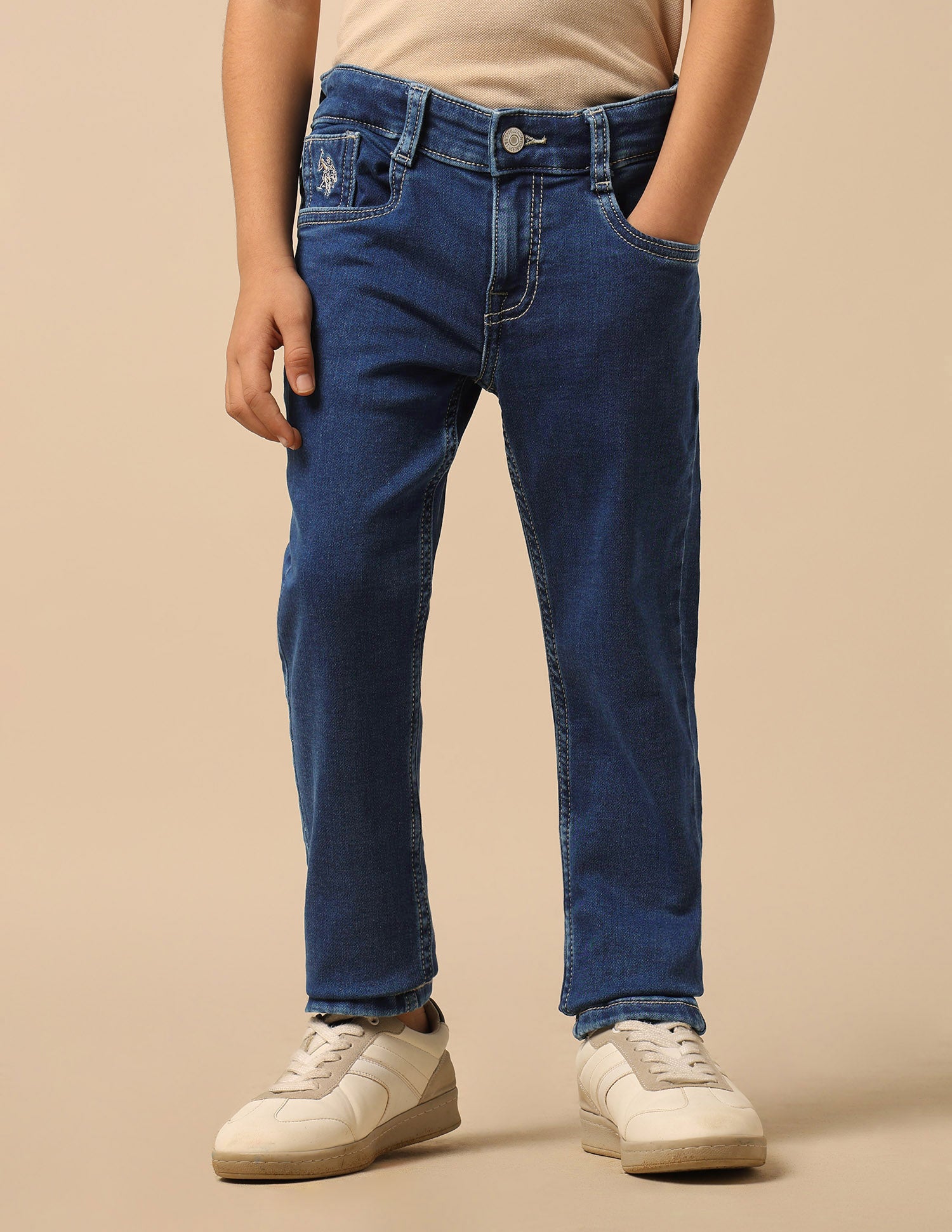 Boys Stone Washed Slim Fit Jeans Blue - U.S. POLO ASSN. | Large