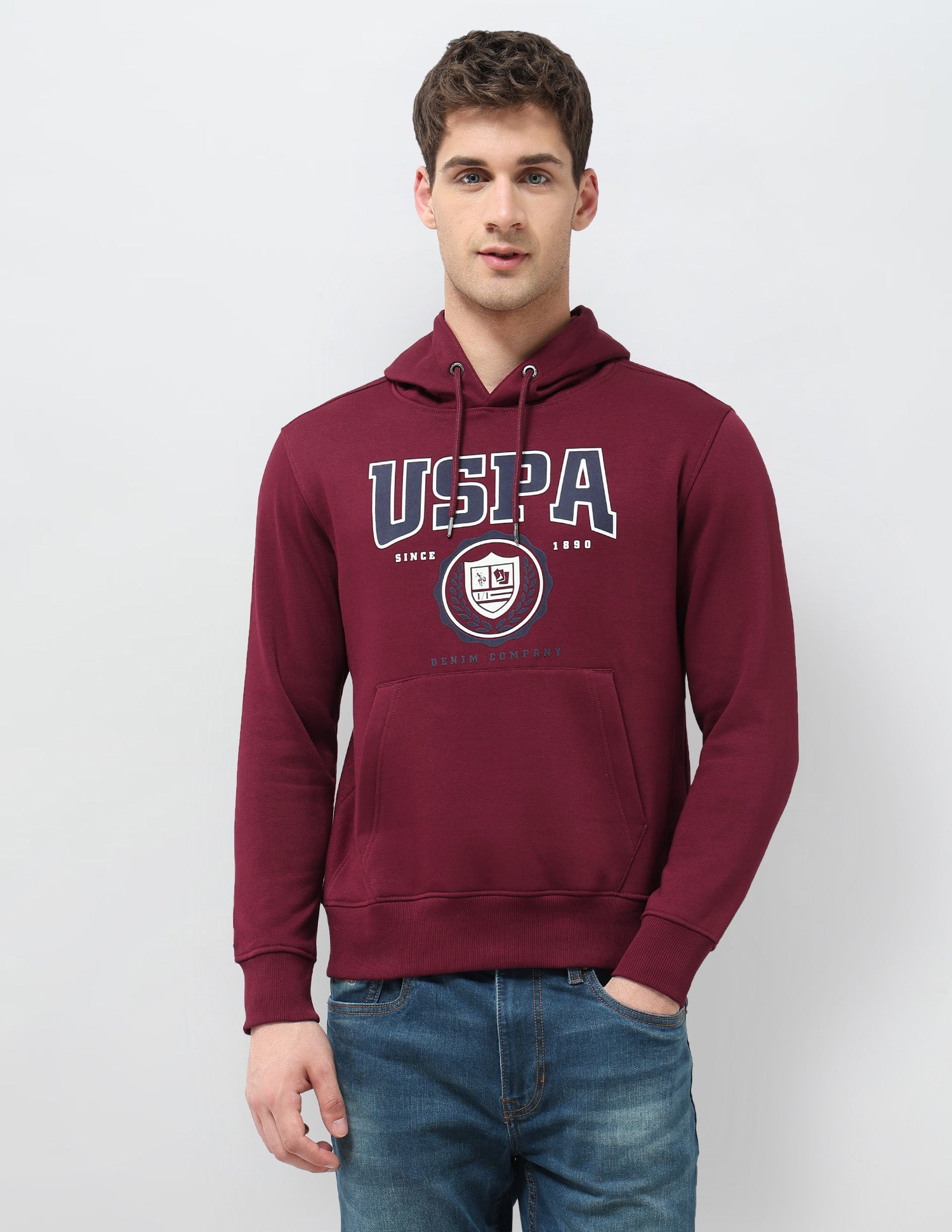 Brand Printed Regular Fit Sweatshirt Maroon - U.S. POLO ASSN. | Large