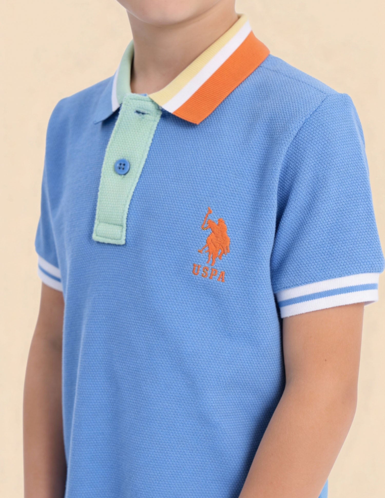 Solid Regular Fit Polo Shirt Blue - U.S. Polo Assn. India | Large