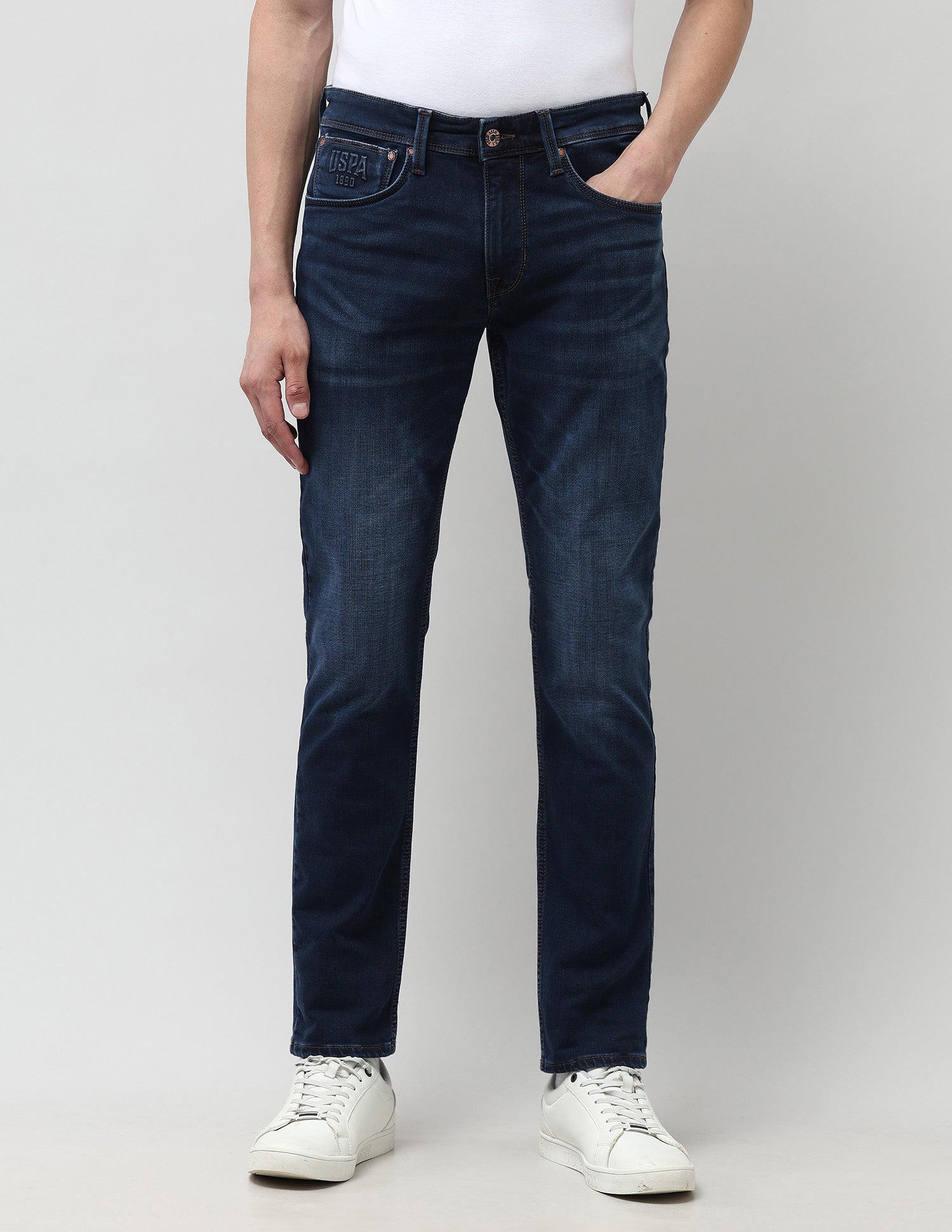 Brandon Slim Tapered Fit Blue Jeans Dark Blue - U.S. POLO ASSN. | Large