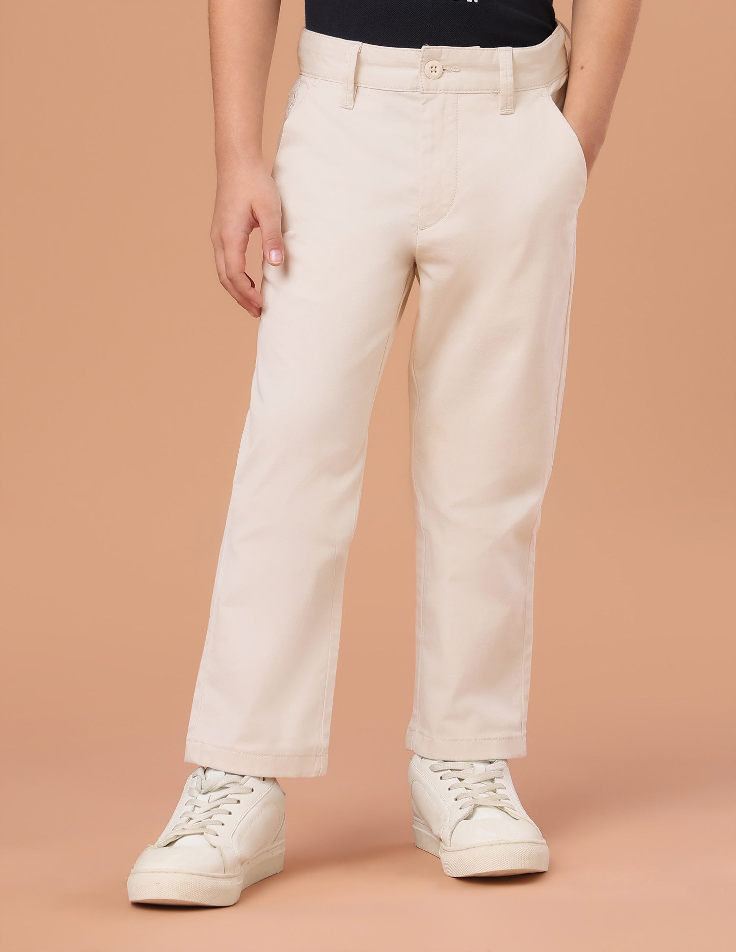 Twill Slim Fit Chinos Ivory - U.S. Polo Assn. India | Large