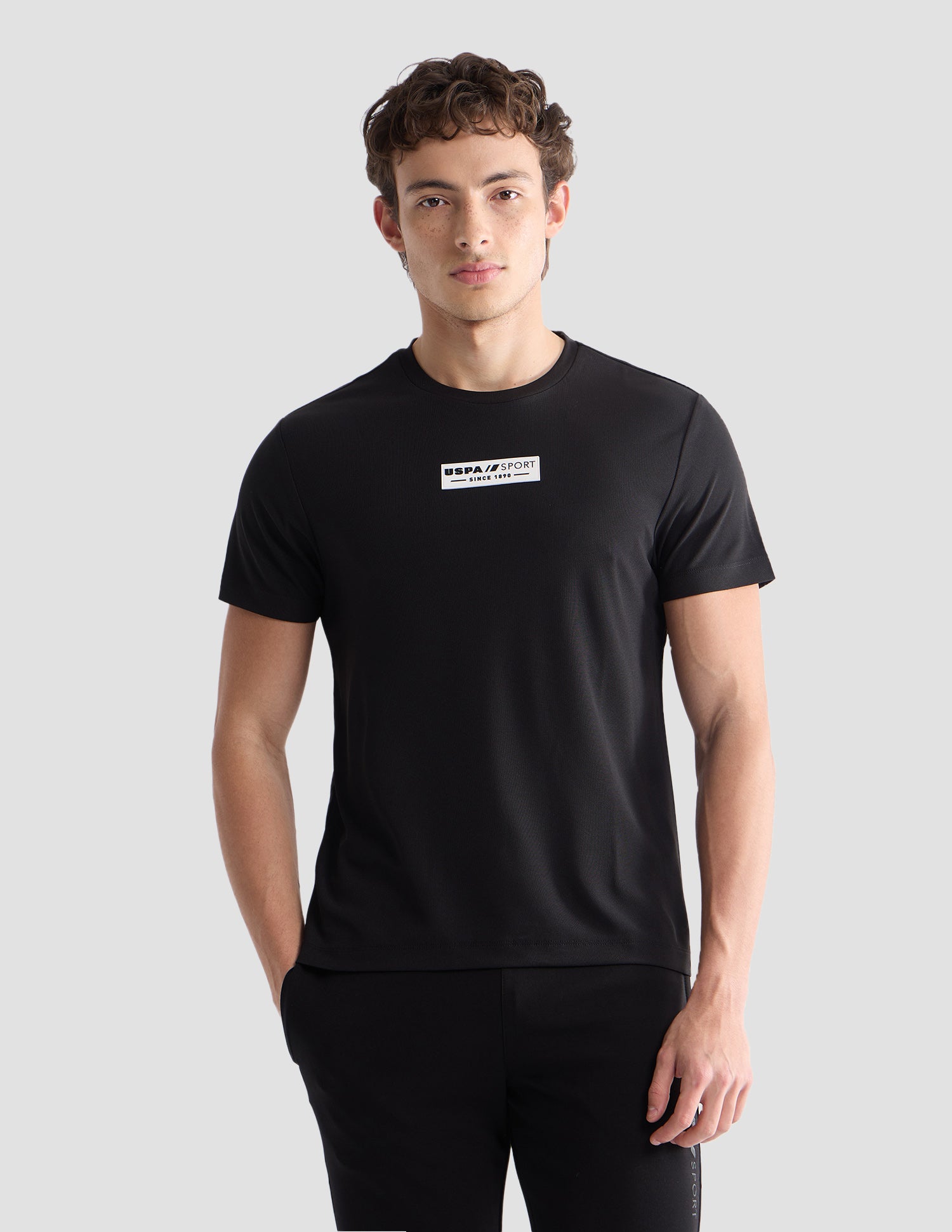 Solid Slim Fit Active T-Shirt Black - U.S. Polo Assn. India | Large