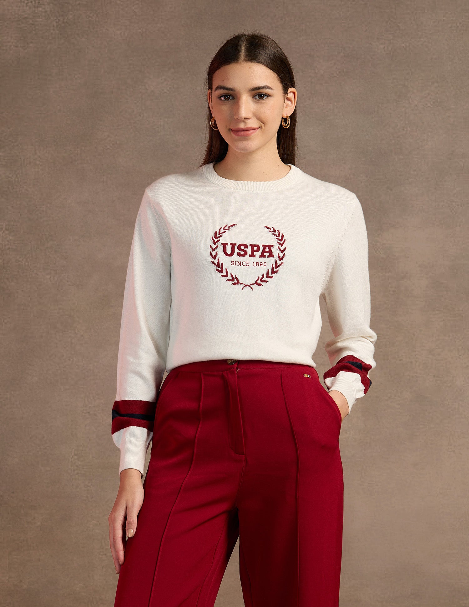 Regular Fit Cotton Sweater White - U.S. POLO ASSN. | Large