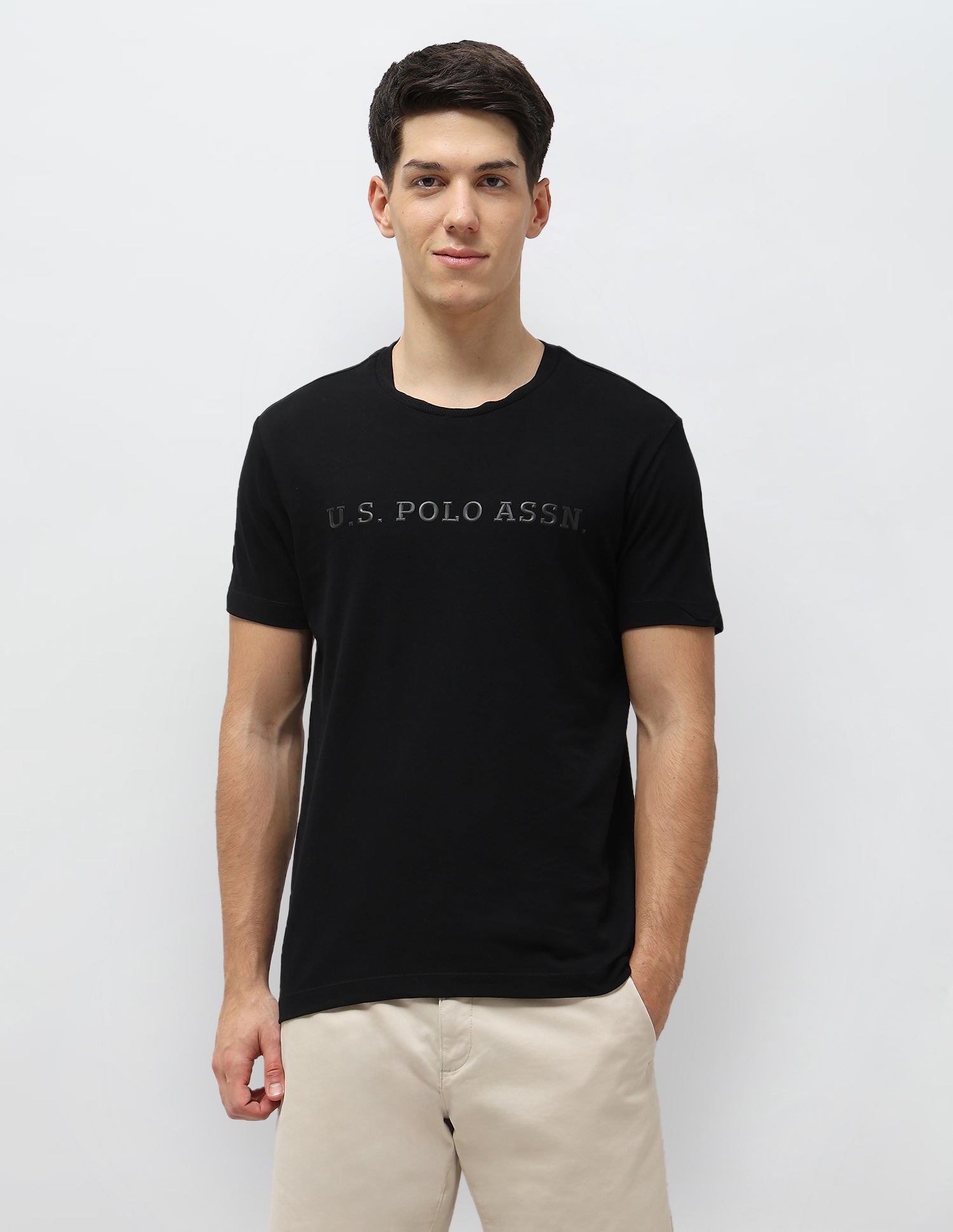 Brand Embossed Slim Fit T-Shirt Black - U.S. POLO ASSN. | Large